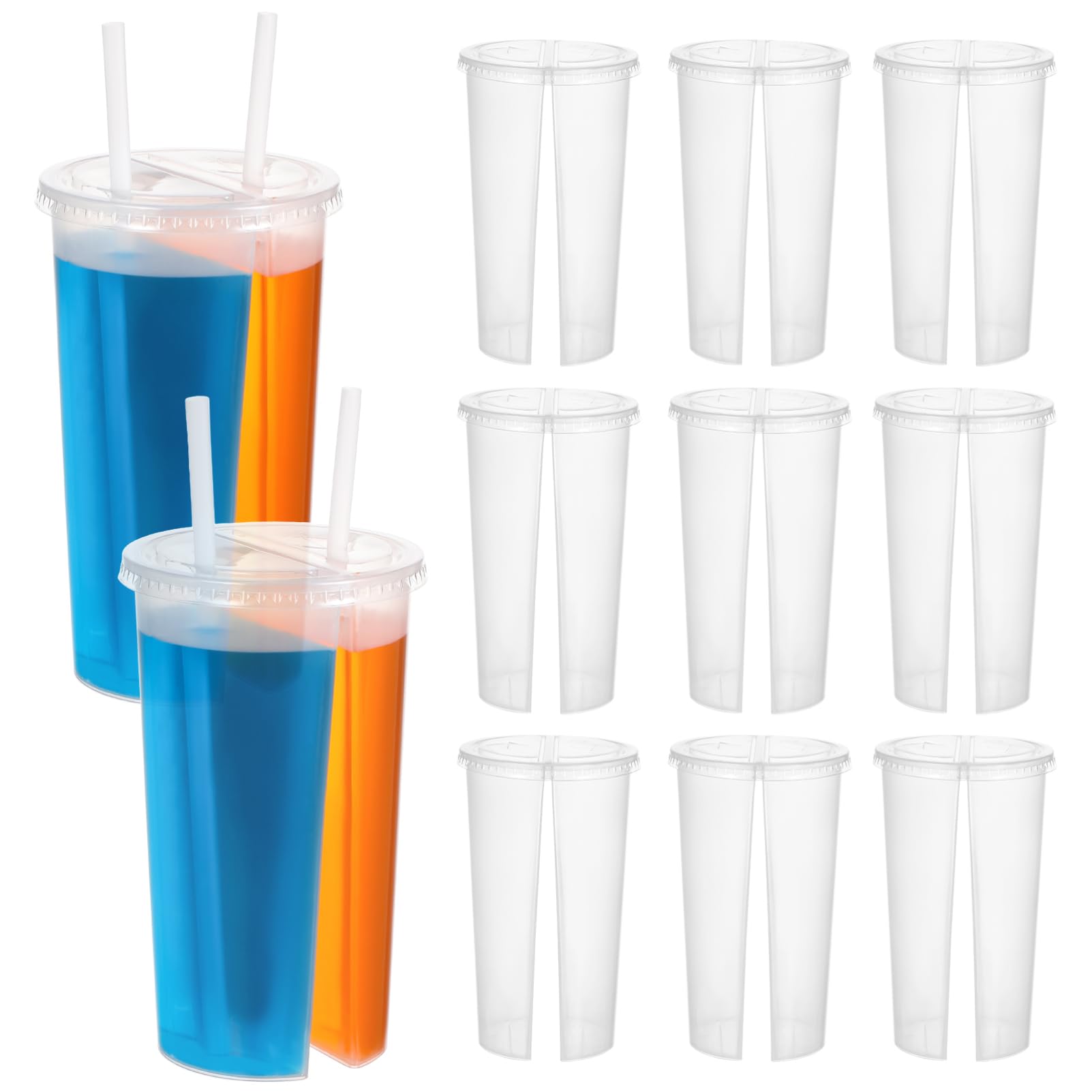 FAVOMOTO 20PCS Split Cups, Double Grid Disposable Cups for Drinks