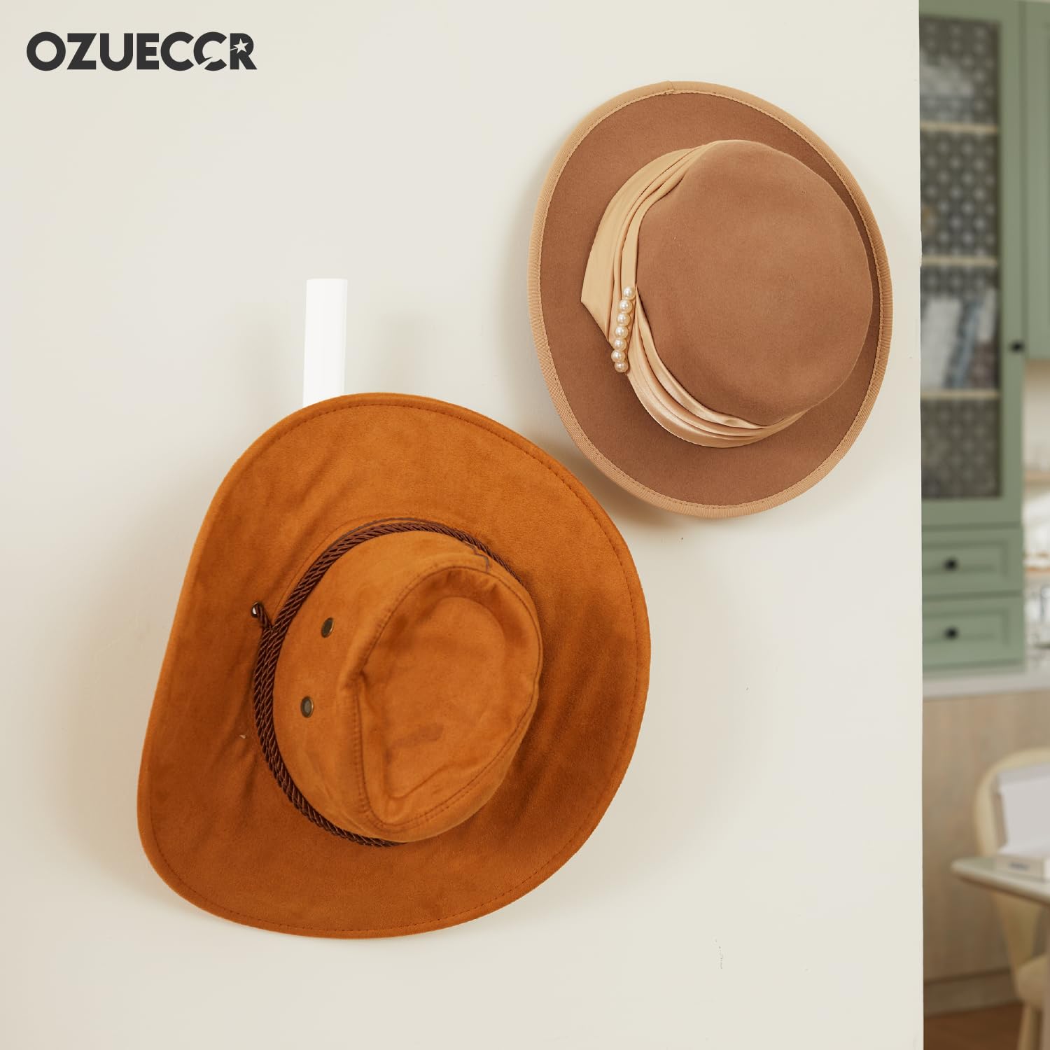 Ozueccr Hat Storage For Baseball Caps - Sturdy Space Saving Hat Holder On Wall Display For Hats, Bags, Clothes, Towels - Easy To