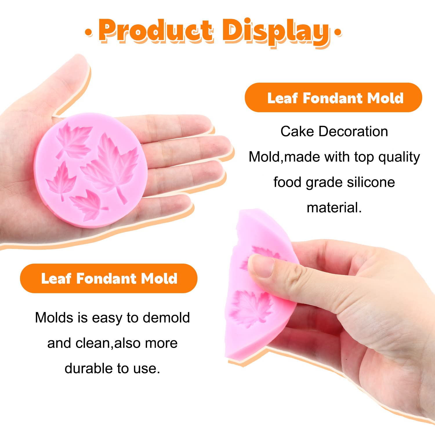 Rfghac Tree Leaf Silicone Molds Maple Leaf Fondant Mold For Cake Decorating Cupcake Topper Candy Chocolate Clay Gum Paste Set Of