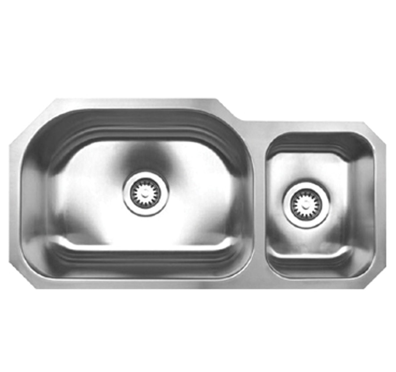 Whitehaus Whndbu3317-Bss Noah'S Collection 32 3/4-Inch Double Bowl Undermount Sink, Brushed Stainless Steel