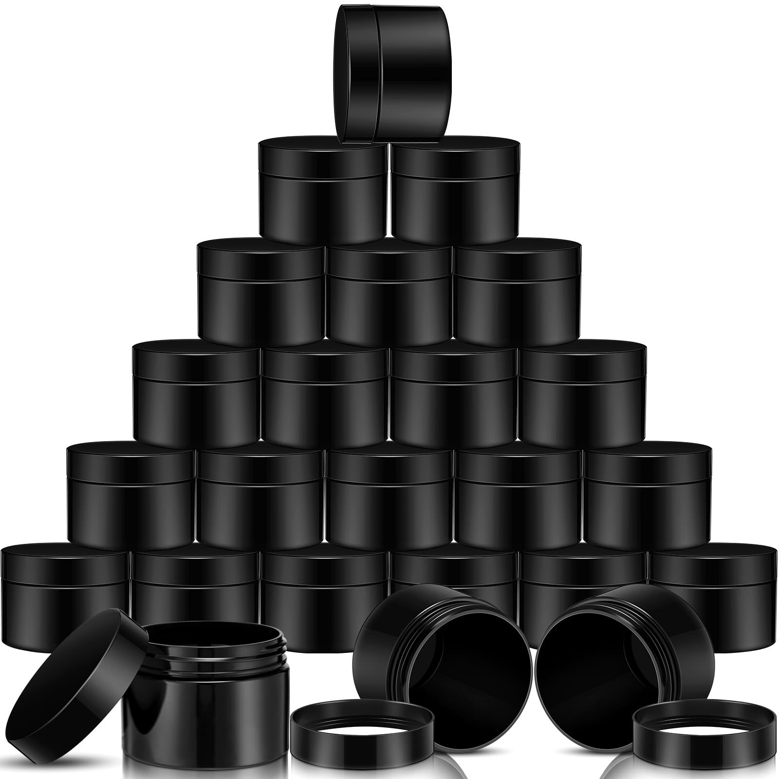 Satinior 12 Pack 32 Oz Plastic Container Jars With Lids Round Clear Travel Cosmetic Container Slime Jar For Toiletries, Lotion,