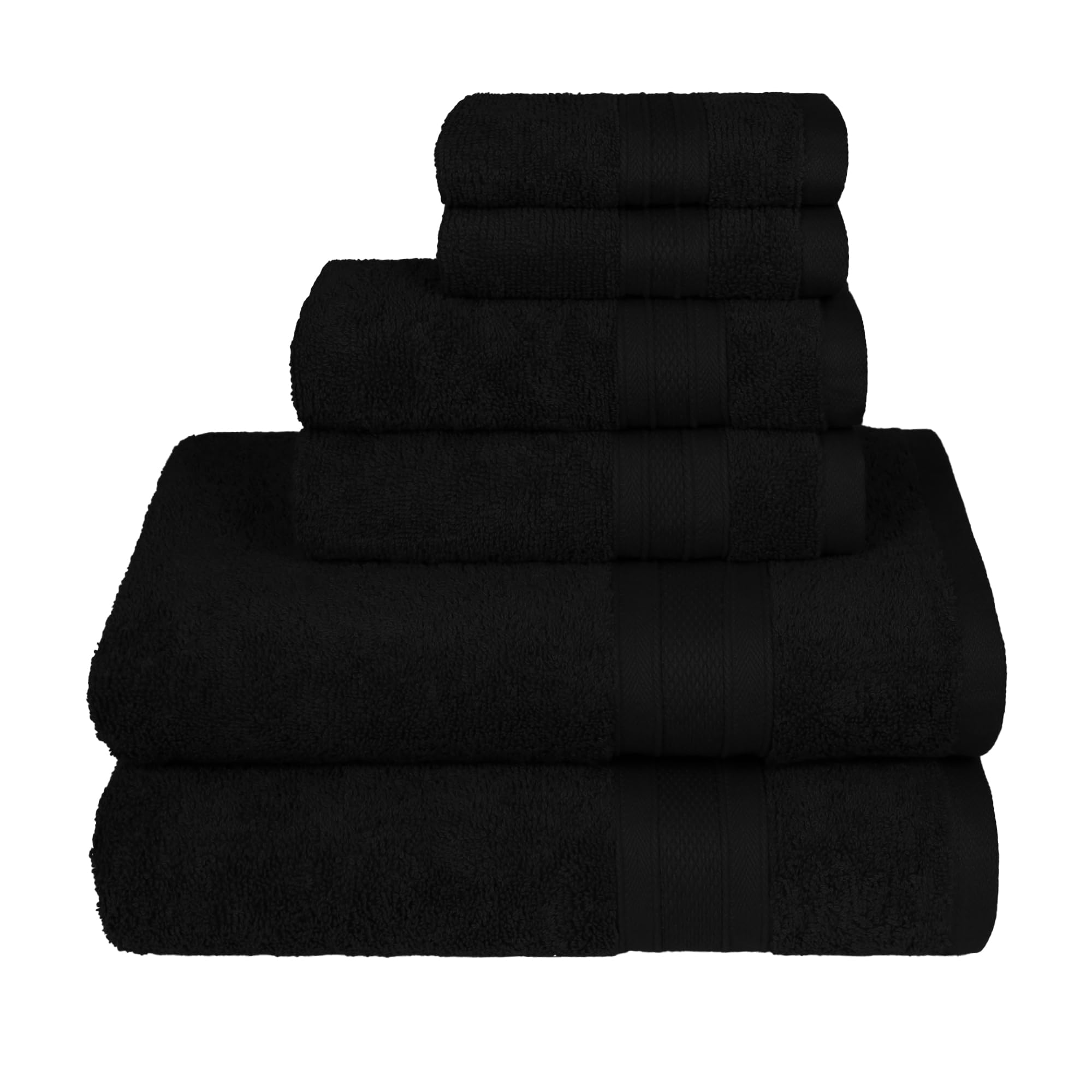Trident Soft Comfort Air Rich Towels For Bath, 100% Cotton Towel, Super Soft, Highly Absorbent, 6 Pieces Towel Set, 500 Gsm - Bl