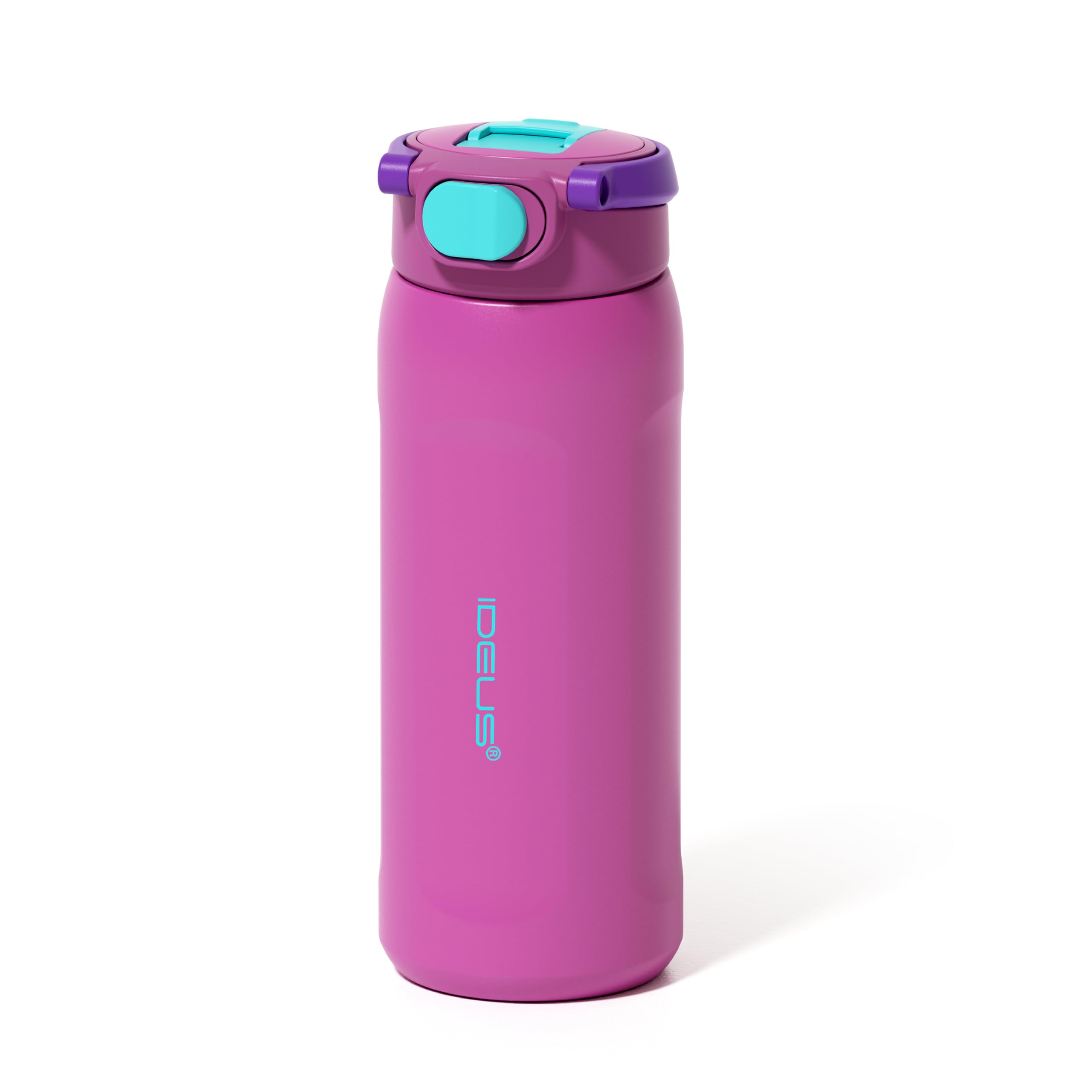Ideus 18 oz Insulated Stainless Steel Water Bottle with Straw, Lilac