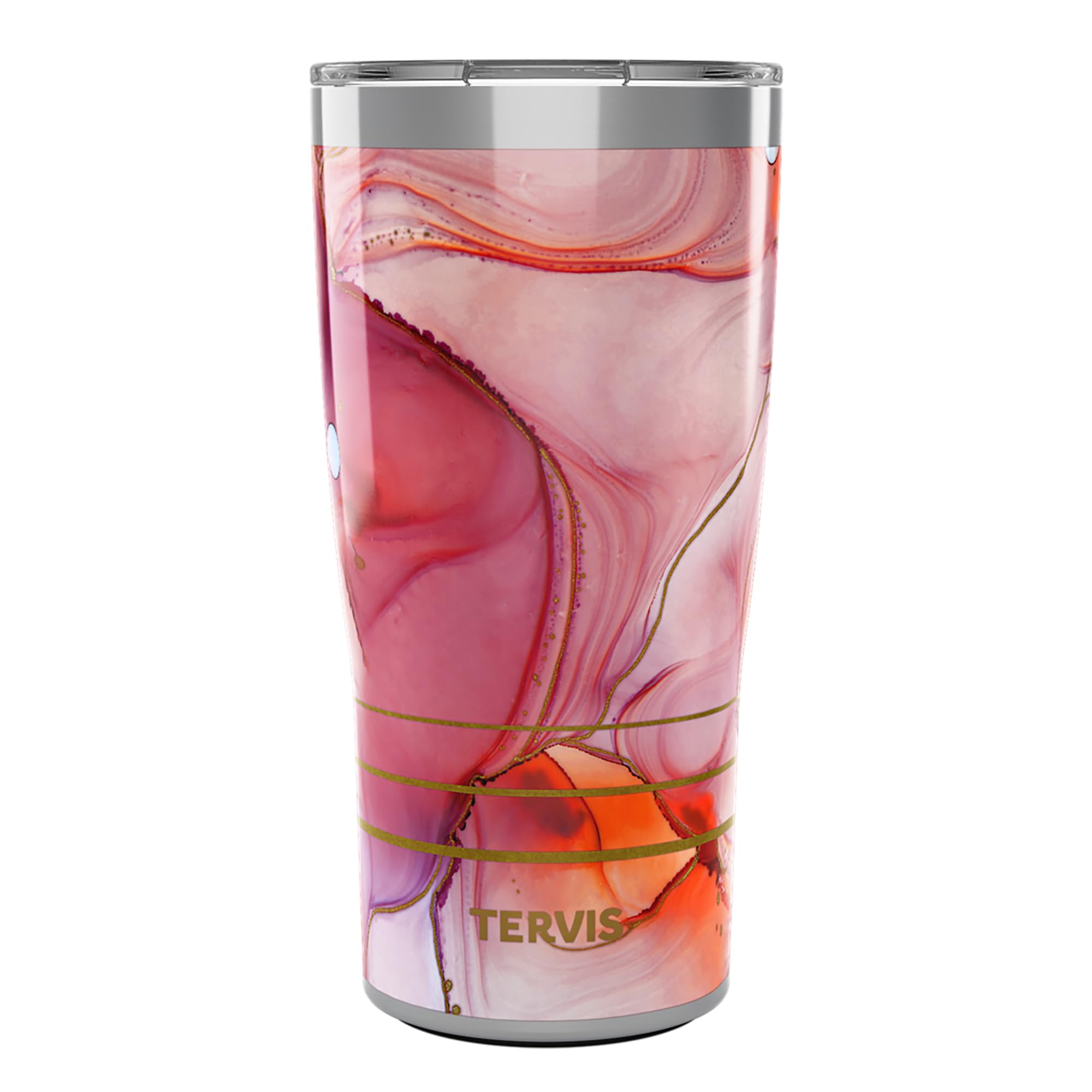 Tervis Traveler Inkreel - Apricot Swirl Triple Walled Insulated Tumbler Travel Cup Keeps Drinks Cold & Hot, 20oz, Stainless Stee