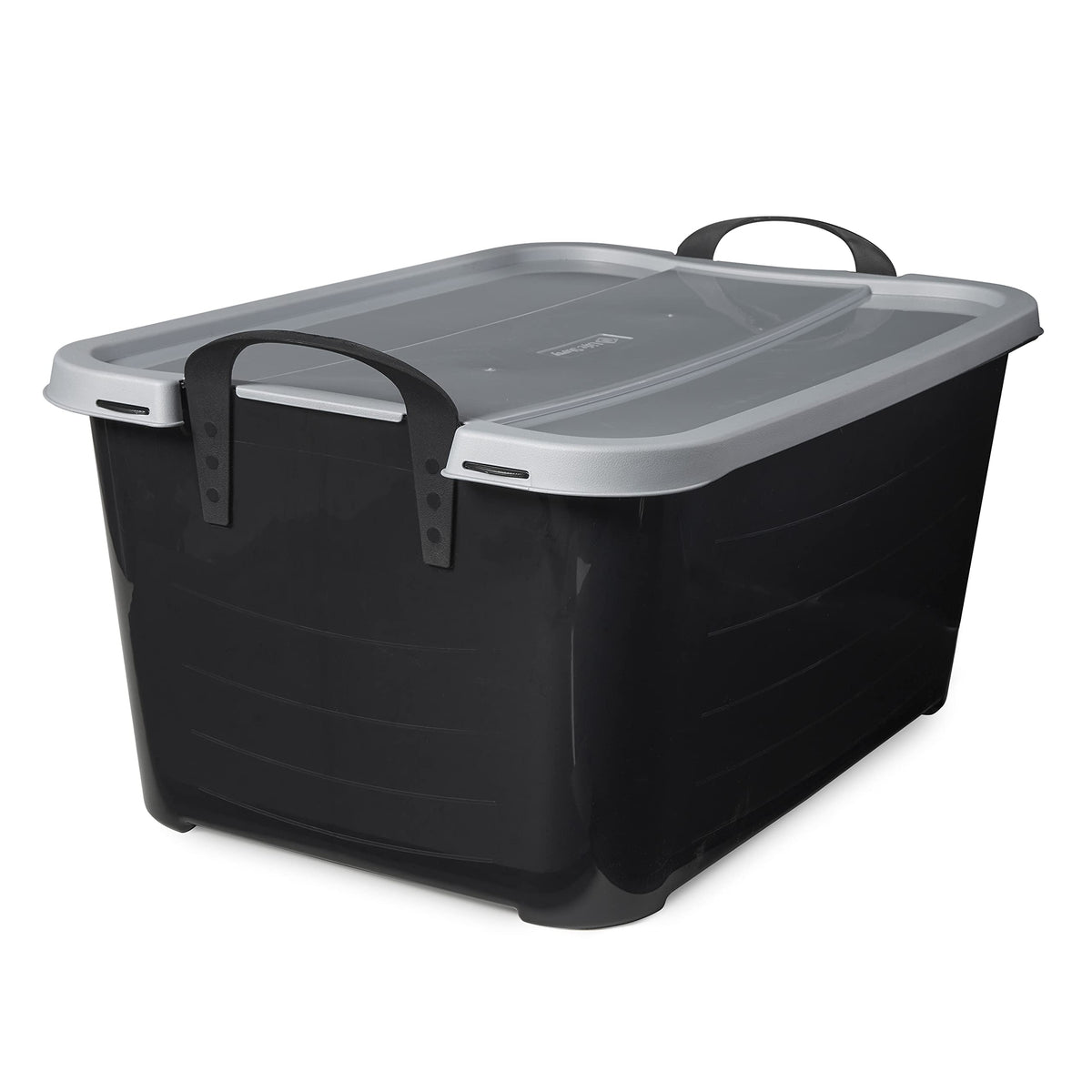 Life Story 18-Pack Stackable Plastic Storage Bins W/Handles & Snapping Lids, 55 Qt., Black