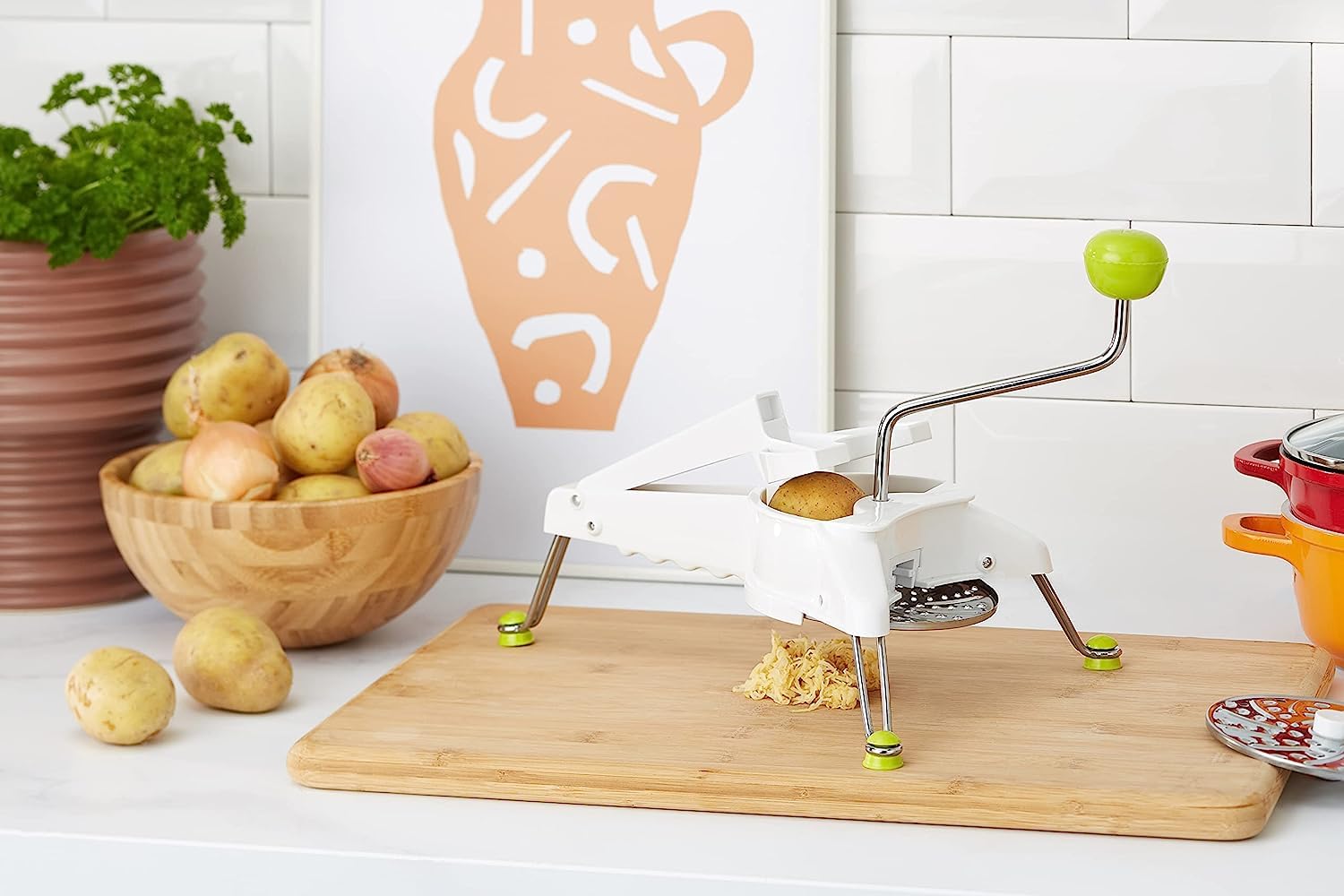 Ibili 5-in-1 Mouli Rotary Cheese Grater  Slicer  Made in Spain  Includes 5 Stainless Steel Interchangeable Variated Discs  (Discs Dishwasher Safe)