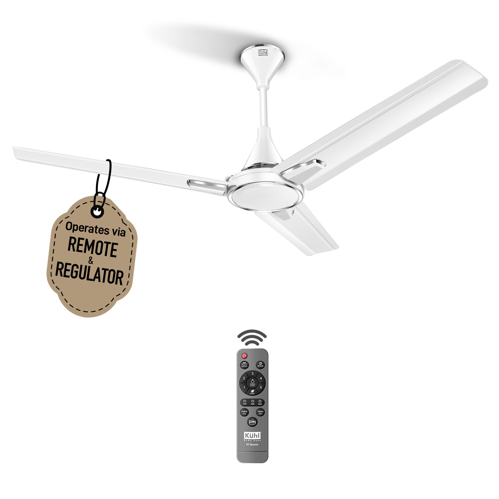 Kuhl Prima A1 Duo 1200Mm 65% Power Saving Bldc Ceiling Fan | Bee 5 Star Rated & Isi Marked | 29W | High Air Flow & Low Noise | R