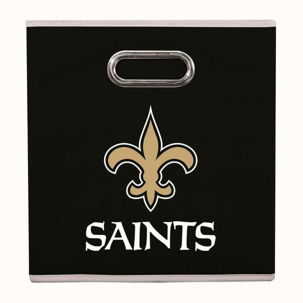 Franklin Sports Nfl New Orleans Saints Collapsible Storage Bin Nfl Folding Cube Storage Container Fits Bin Organizers Fabric Nfl