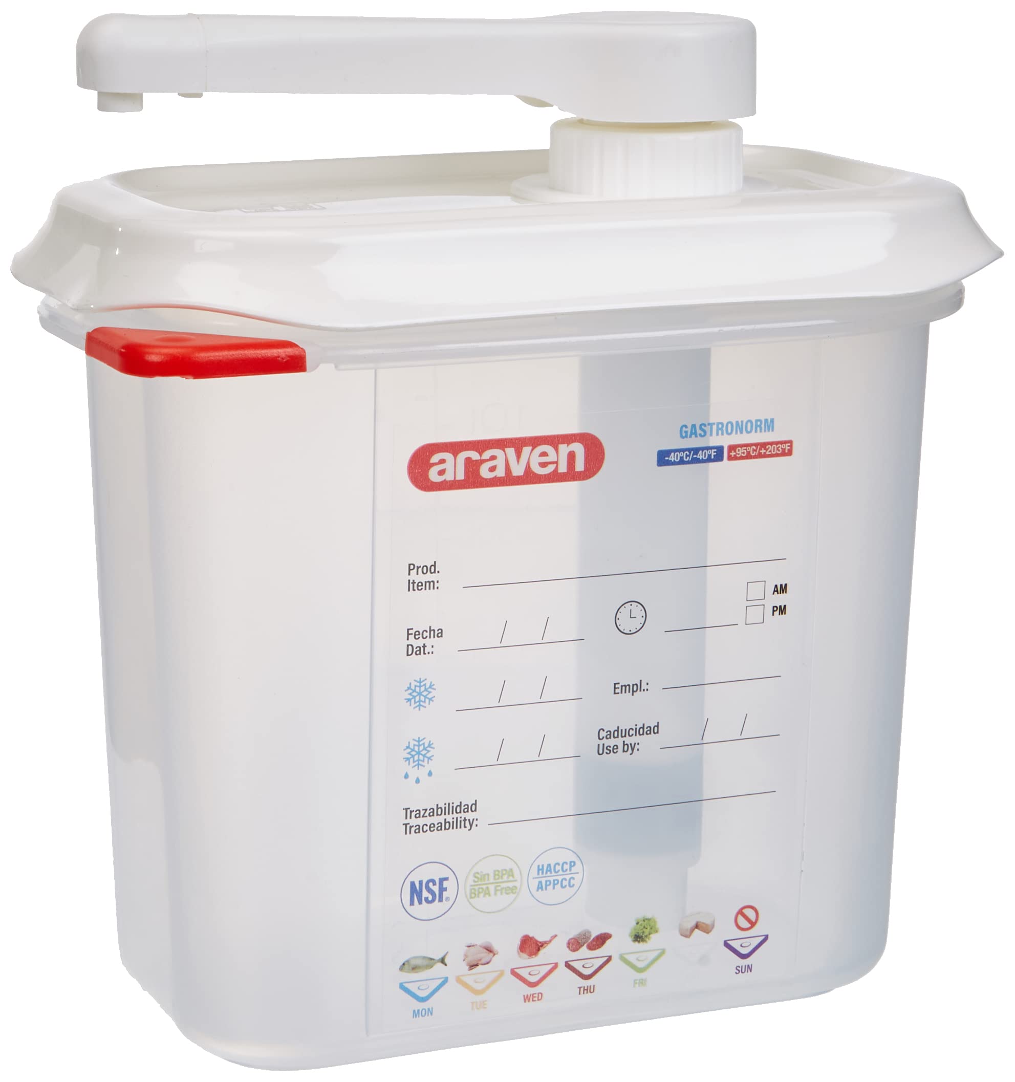 Araven Sauce Dispenser Transparent - Gn 1/9 1.5Ltr