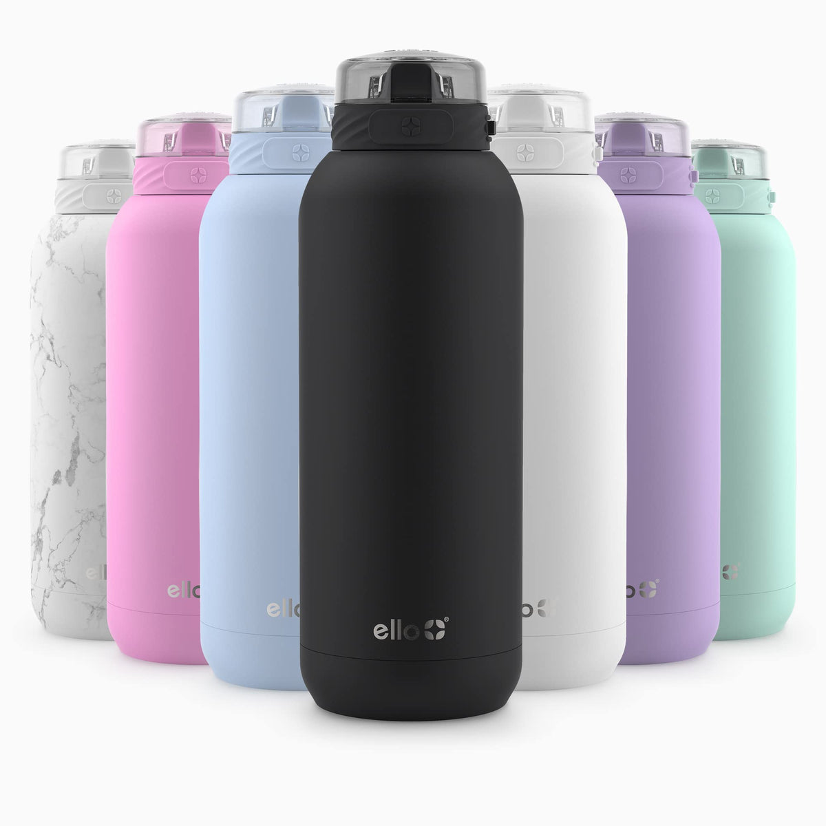 Ello Cooper 32Oz Stainless Steel Water Bottle With Straw And Carry Handle, Double Walled And Vacuum Insulated Metal, Leak Proof