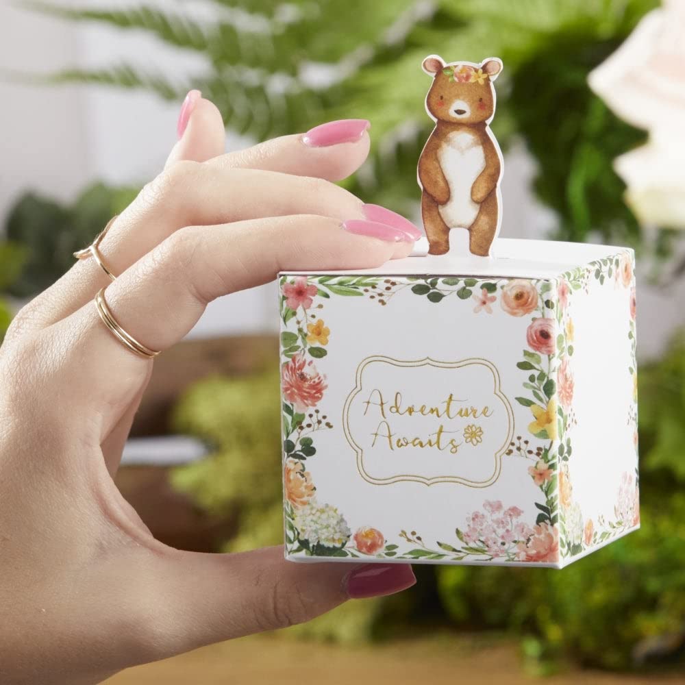 Kate Aspen 48 Pcs Woodland Baby Favor Box, Animal Design Party Candy Boxes Creative Gift Boxes For Birthday, Baby Shower, Annive