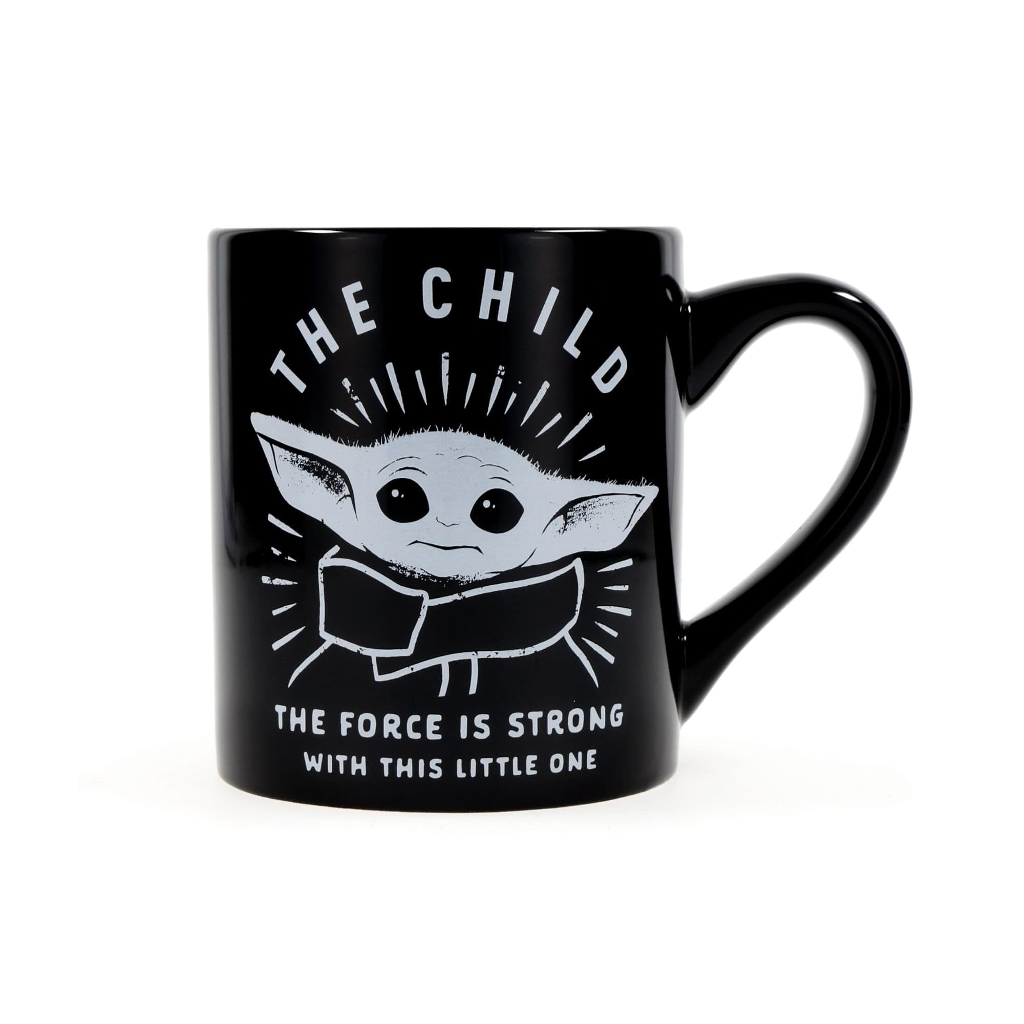 Silver Buffalo Star Wars The Mandalorian Force Is Strong With This Little One Ceramic Coffee Mug, 14 Ounces