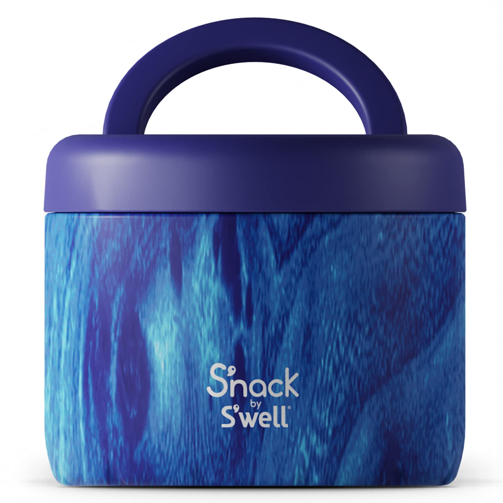 S'Well S'Nack Stainless Steel Food Container - 24 Oz - Azure Forest - Double-Layered Insulated Bowls Keep Food Cold For 8 Hours