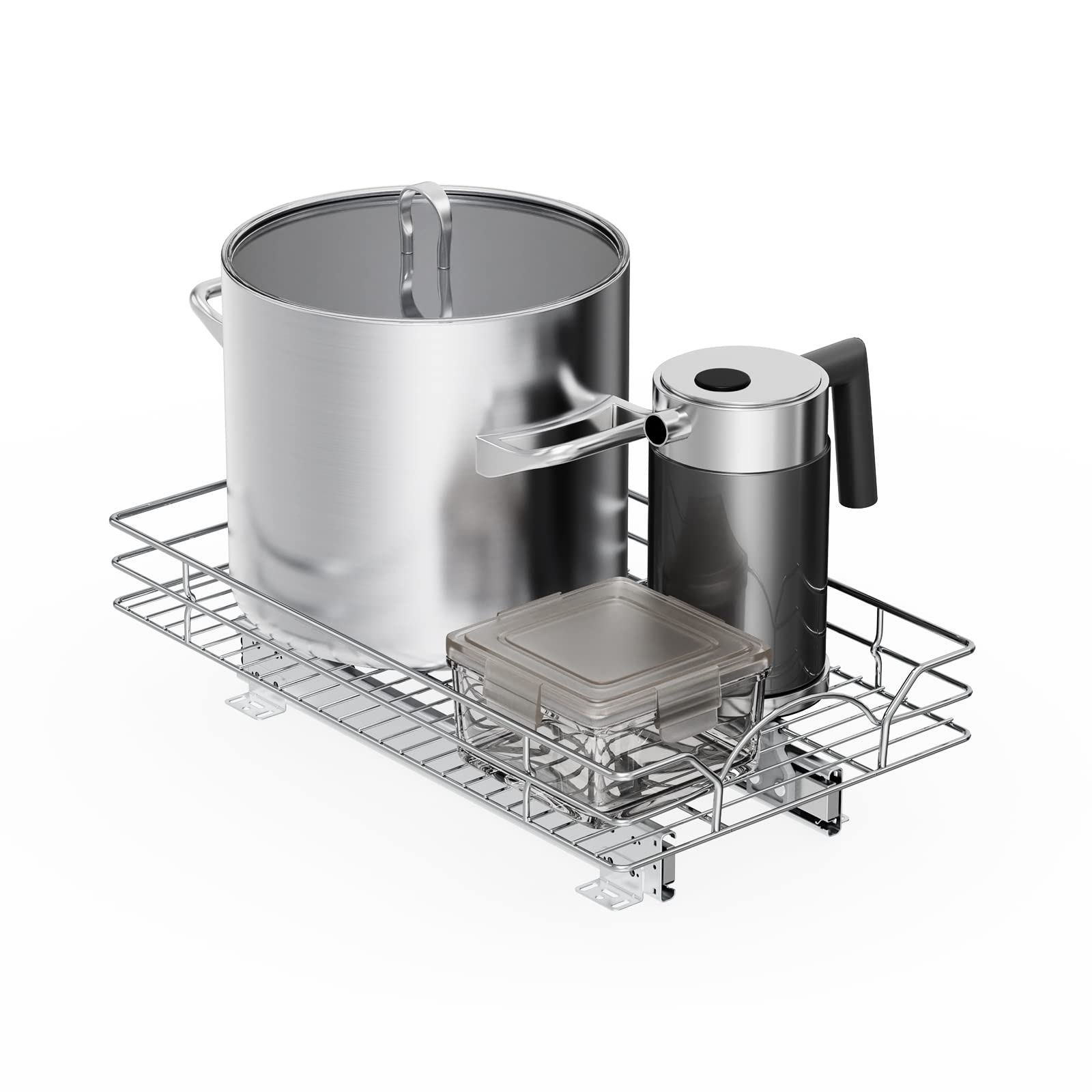 Lovmor Pull Out Cabinet Organizer And Storage 11'' W X 21'' D, Slide Out Shelves For Kitchen Cabinets