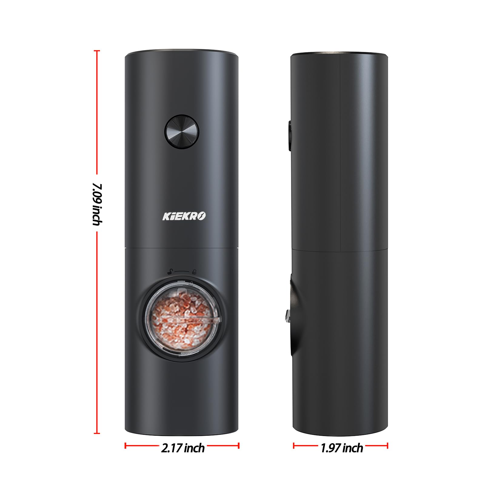 Kiekro Electric Salt And Pepper Grinder Set, Battery Operated Salt And Pepper Grinder (Without Battery), Kitchen Gadget With Whi