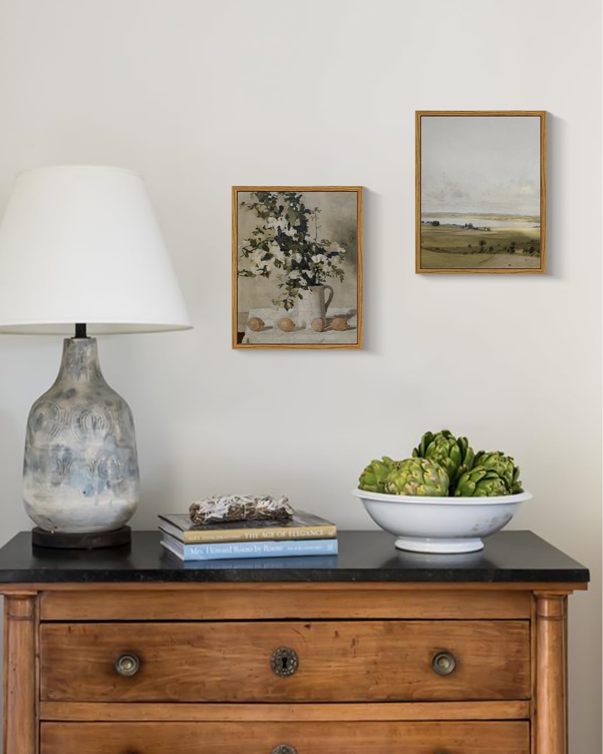 Viyyiea Vintage Nature Large Framed Wall Art, View Of Hilly Paintings ...