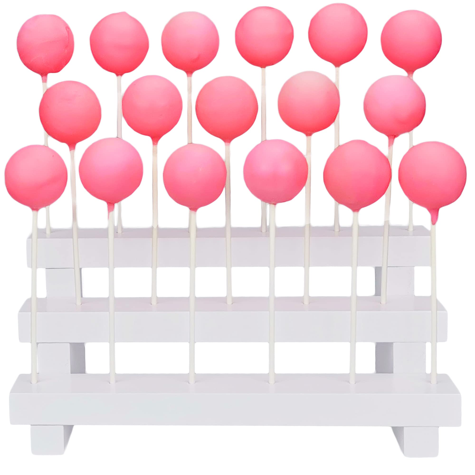 Nangopop Cake Pop Stand Display Riser - 3 Tier Wood Lollipop Holder, 17 Hole Sucker Stand For Dessert Table Of Wedding, Birthday