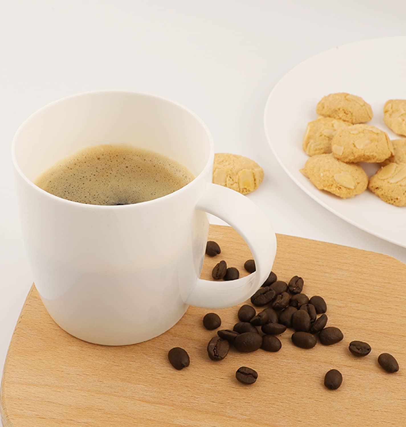 fulong Reusable Plastic Drinking Cup with Handle  BPA Free Microwave & Dishwasher Safe Food Grade PP 13 Ounce Coffee & Milk Mug Set of 5 (Blue)