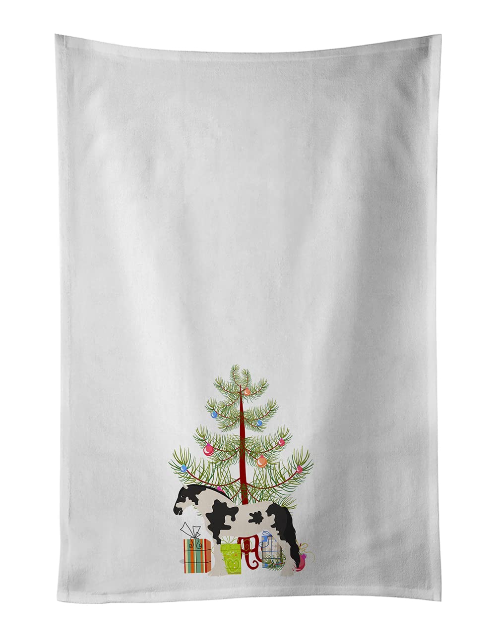 Cyldesdale Horse Christmas White Kitchen Towel Set of 2