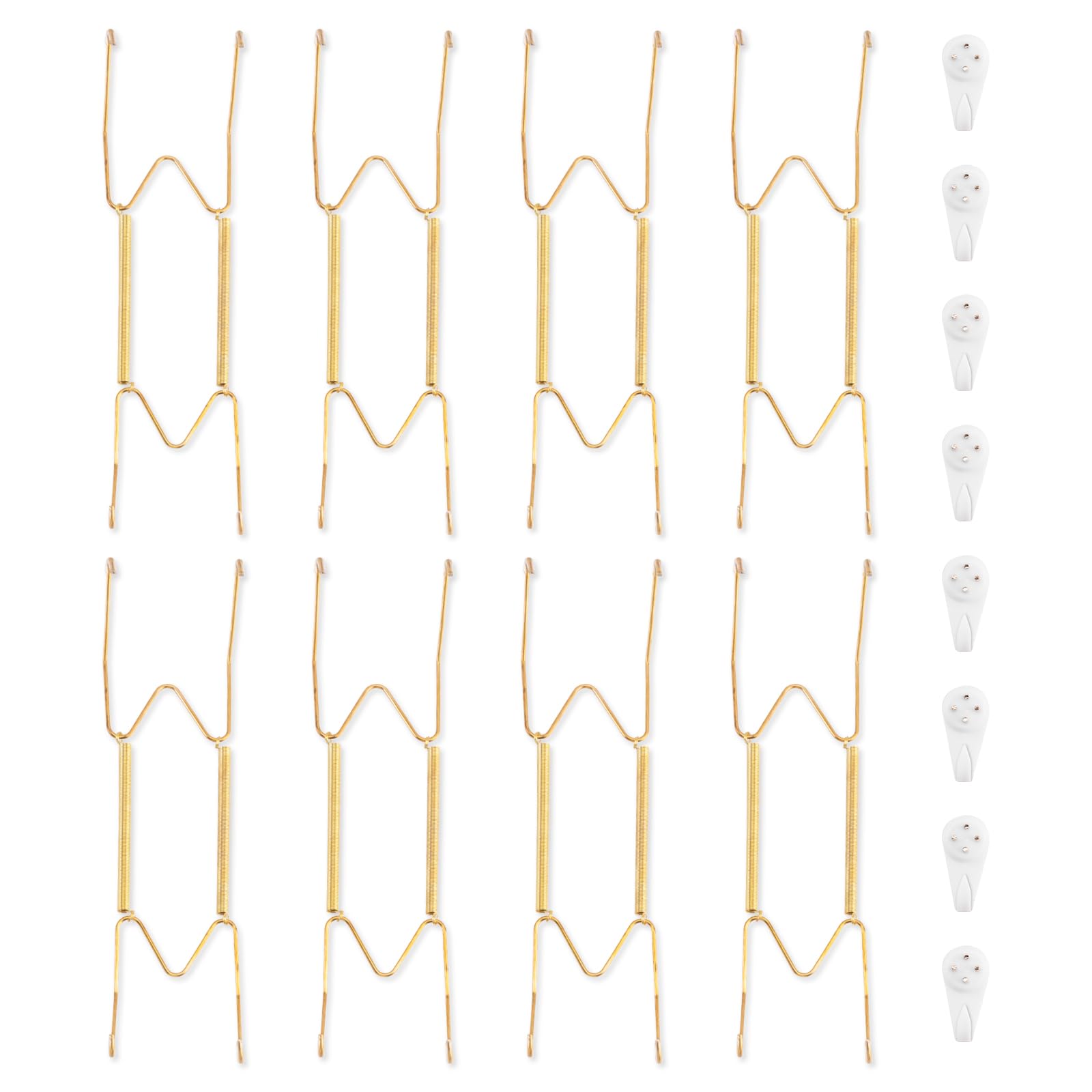 Bilillo 8 Pack Plate Hangers for The Wall, Suitable for 9-11 inch Art Plate, Stainless Steel Invisible Heavy Duty Wire Plate Hol