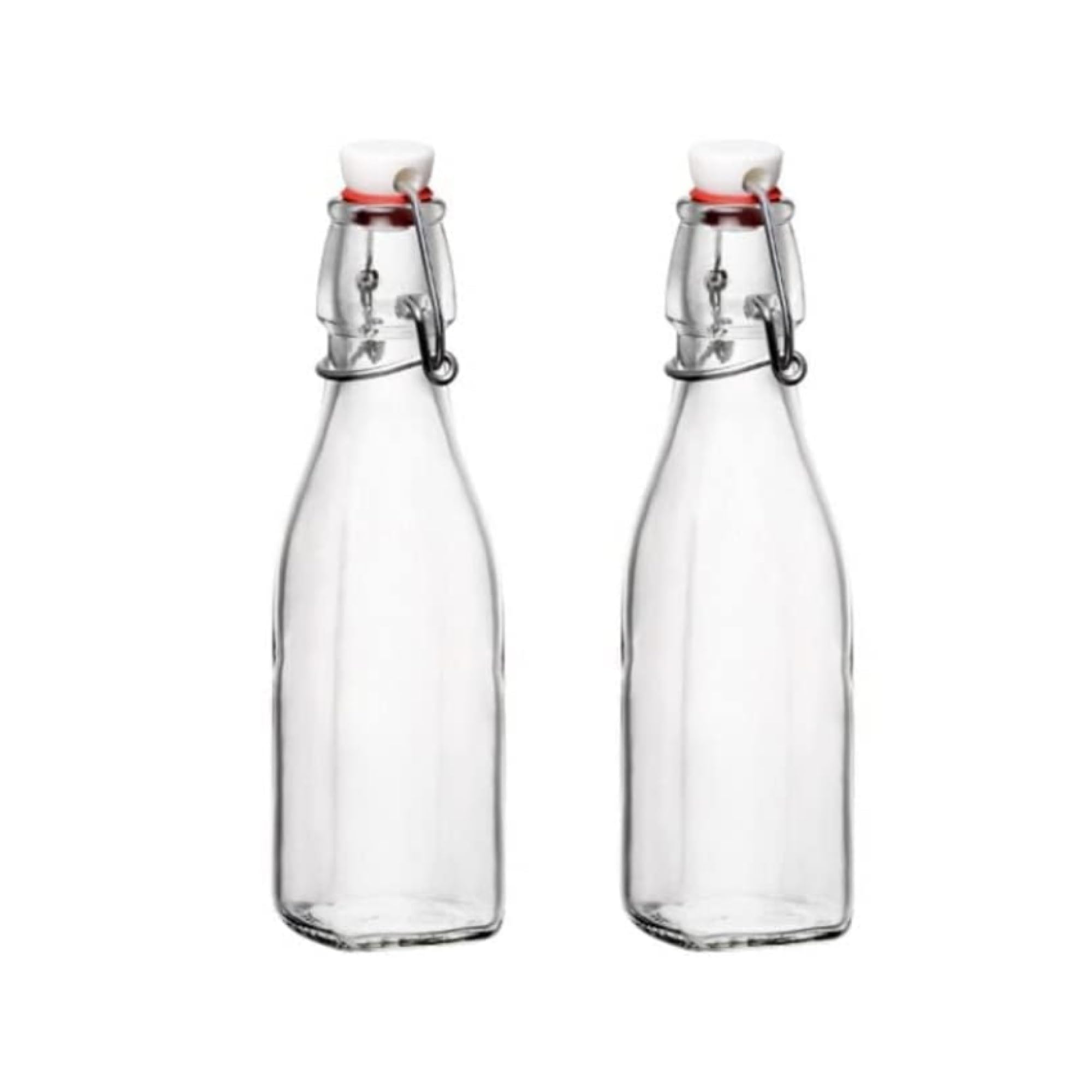 Bormioli Rocco Swing Top Glass Bottle (Set of 2) - 8.5 oz Kitchen Containers with Airtight Seal, Ideal for Homemade Dressings, S