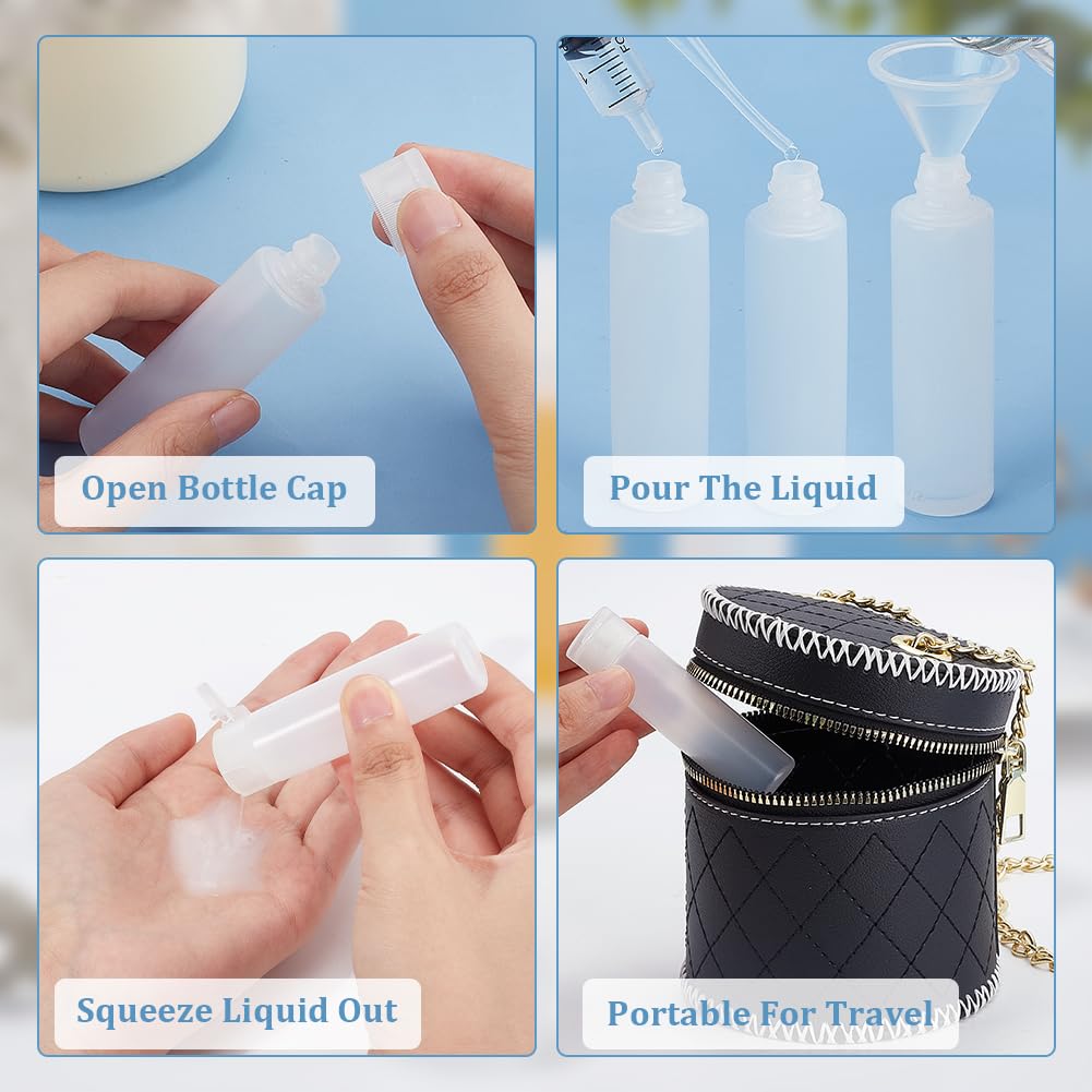 Benecreat 10 Pack 18Ml 0.6Oz Small Travel Squeeze Bottles Refillable Makeup Foundation Container Travel Essentials Sample Bottle