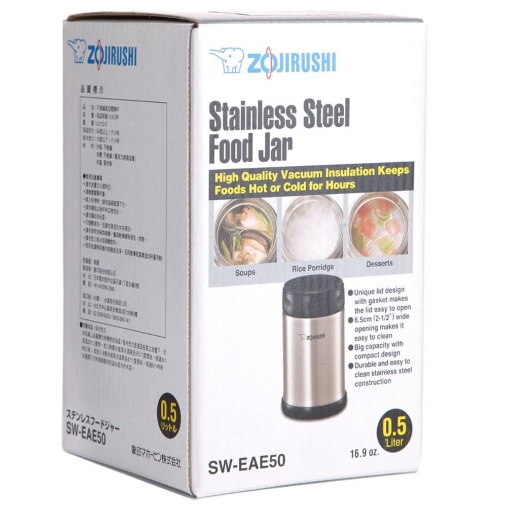 Zojirushi Steel Food Jar, 25-Ounce, Black/Stainless