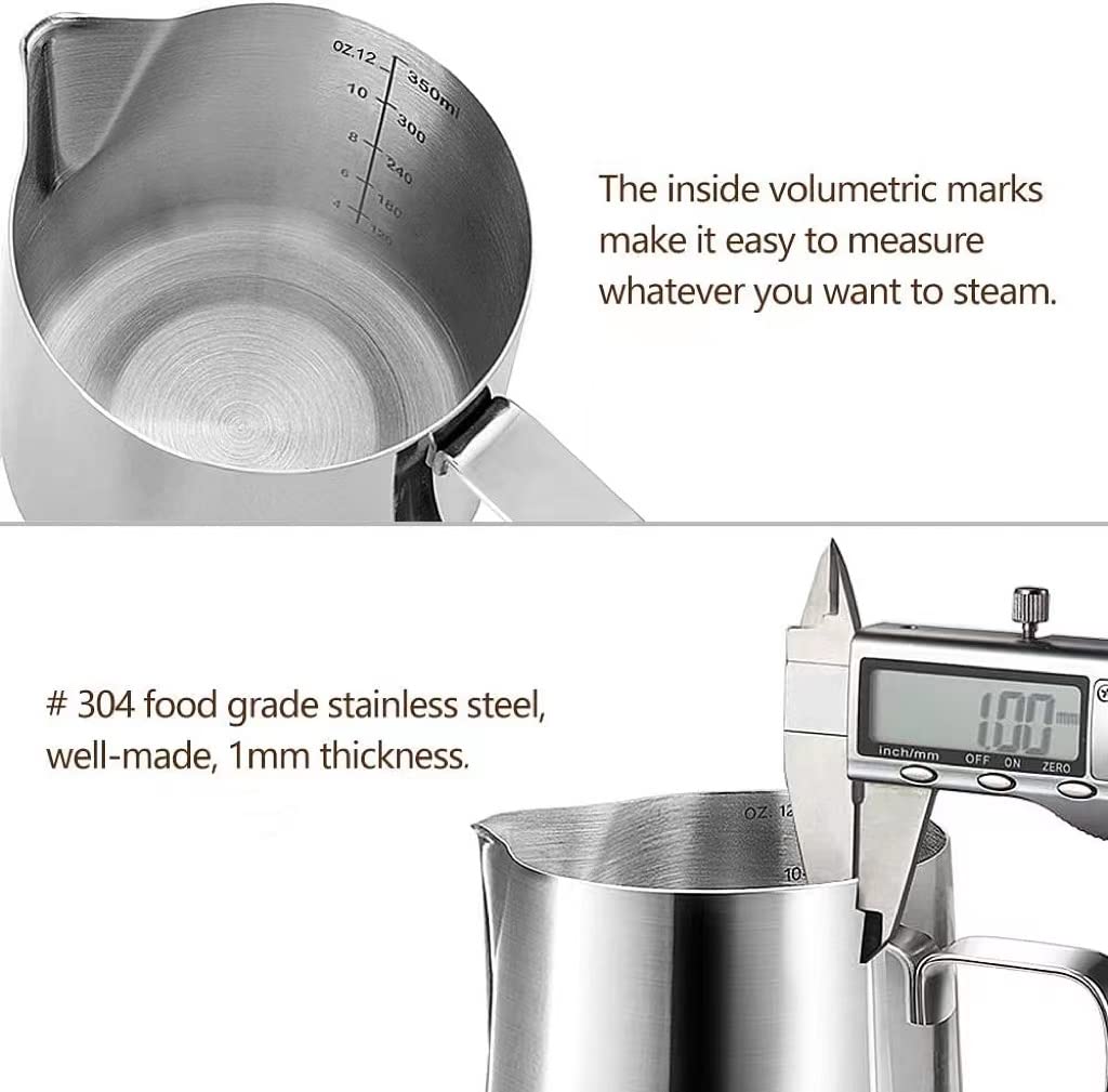 Hoomil Milk Frothing Pitcher, 20Oz/600Ml Stainless Steel Steaming Pitcher Barista Milk Frother Cup Jug For Espresso Machine Coff