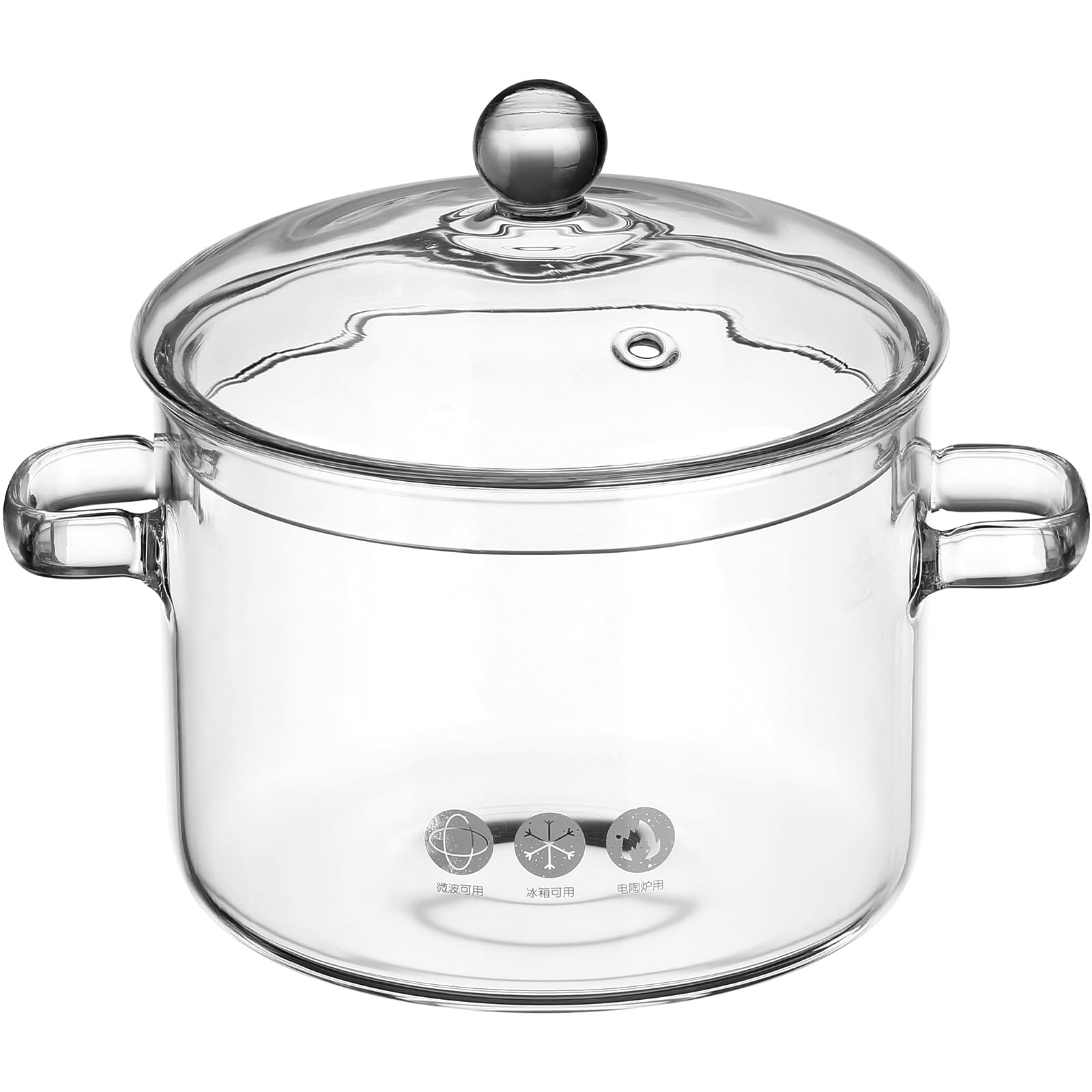 DOITOOL Glass Saucepan with Cover: 2 Quarts Clear Glass Simmer Pot Potpourri Clear Stovetop Cooking Pot with Lid and Handle for 