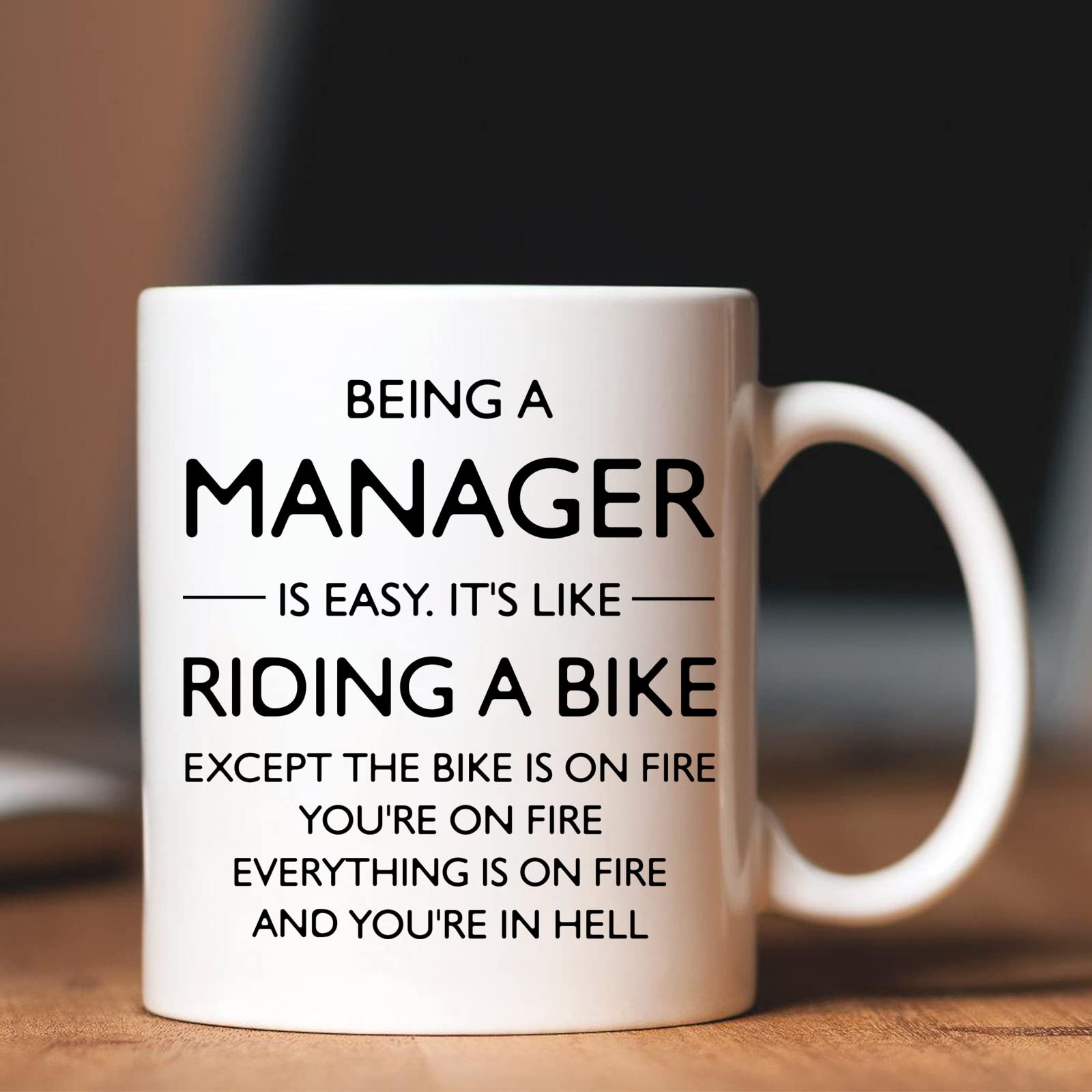 Shqiueos Boss Day Manager Gifts-Being A Manager Is Easy Coffee Mug  Funny Gifts for Manager Boss Leader Boss Lady  Manager Gift for Women Men  Appreciation Manager Gifts Idea  Manager Cup (White 11Oz)