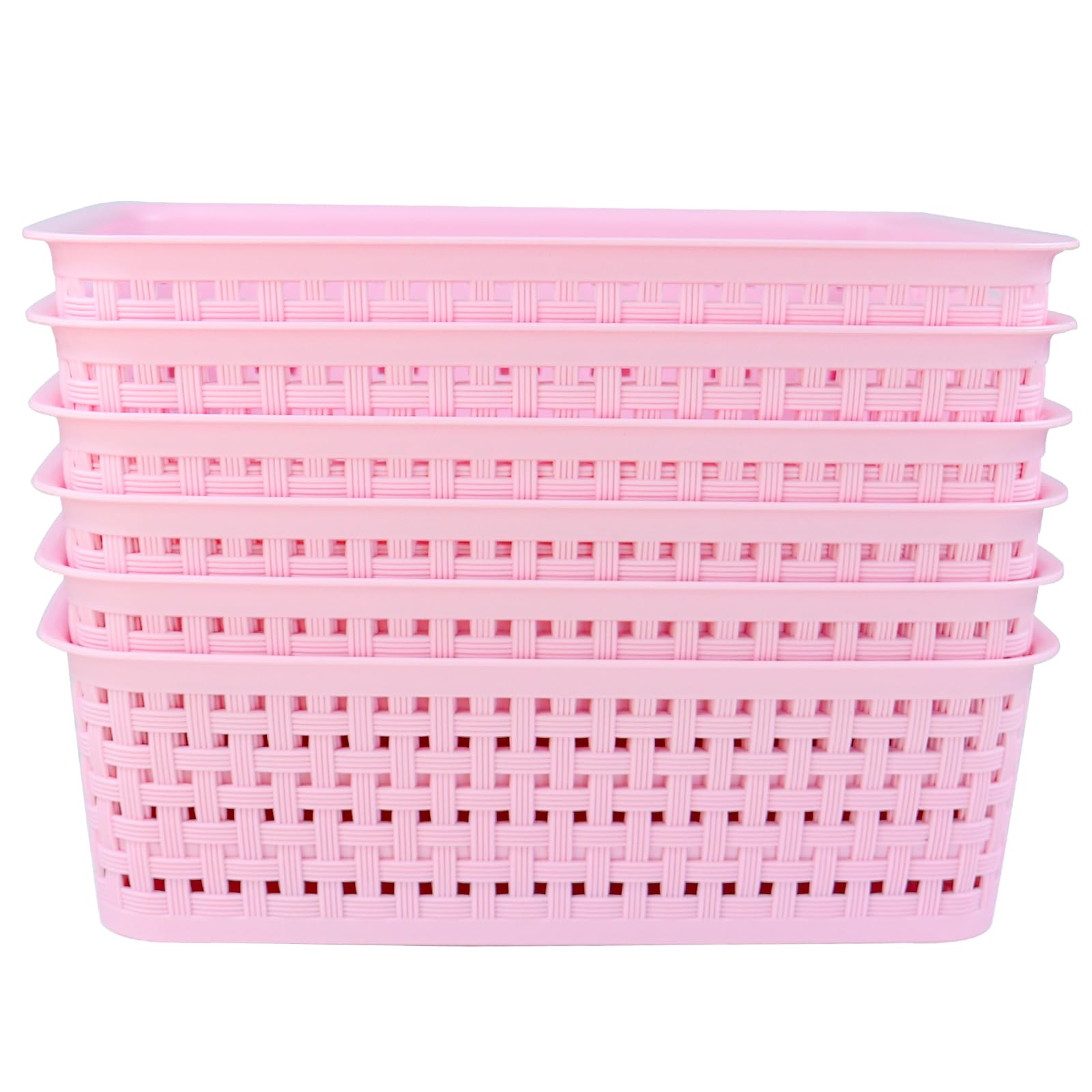 Plastic Storage Baskets, Small Pantry Baskets For Organizing, Woven Basket Organizer Basket Bins For Shelves, Organizer And Stor