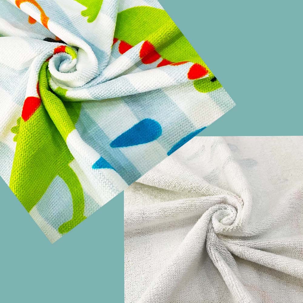 YIFONTIN Crocodile Beach Towel for Kids Velour Terry Blanket Throw 100% Cotton 25.5X51 inches for Swim Bath Camping and Picnic  Green.