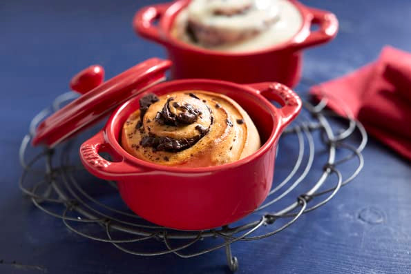 Staub Ceramics Dutch Oven 3-Piece Mini Round Cocotte, Cherry