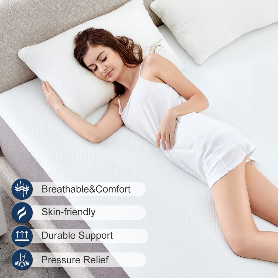 Molblly Queen Mattress 10 Inch Memory Foam Mattress in a Box,Breathable Bed Comfortable Mattress for Cooler Sleep Supportive & P