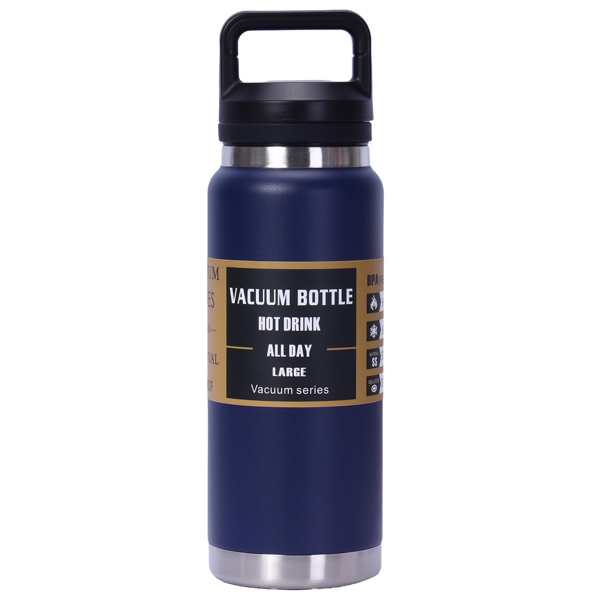 36 oz Stainless Steel Water Bottle  LeakProof DoubleWall Vacuum Insulated Bottle  Rugged Outdoor Metal Bottle for Travel, Hi