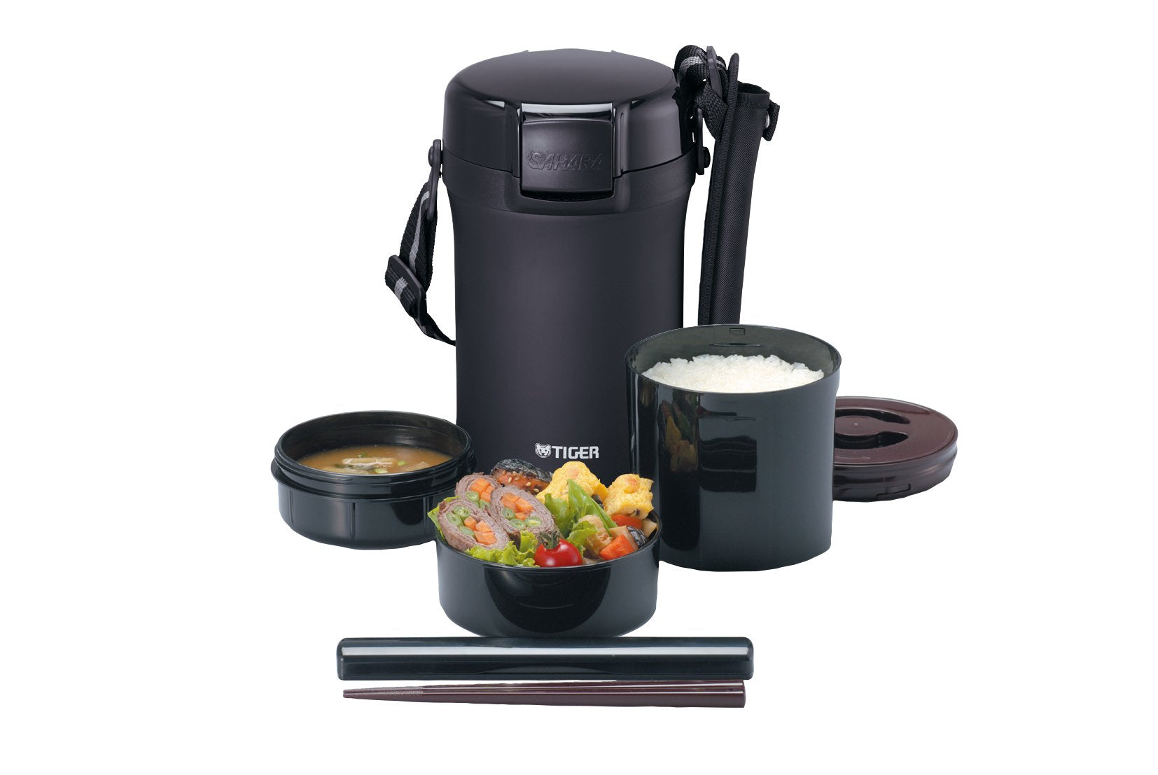 Tiger Thermos Lwu-A202-Km Tiger Thermos Thermal Lunch Box, Stainless Steel, Lunch Jar, Rice Bowl, Approx. 4 Cups, Black