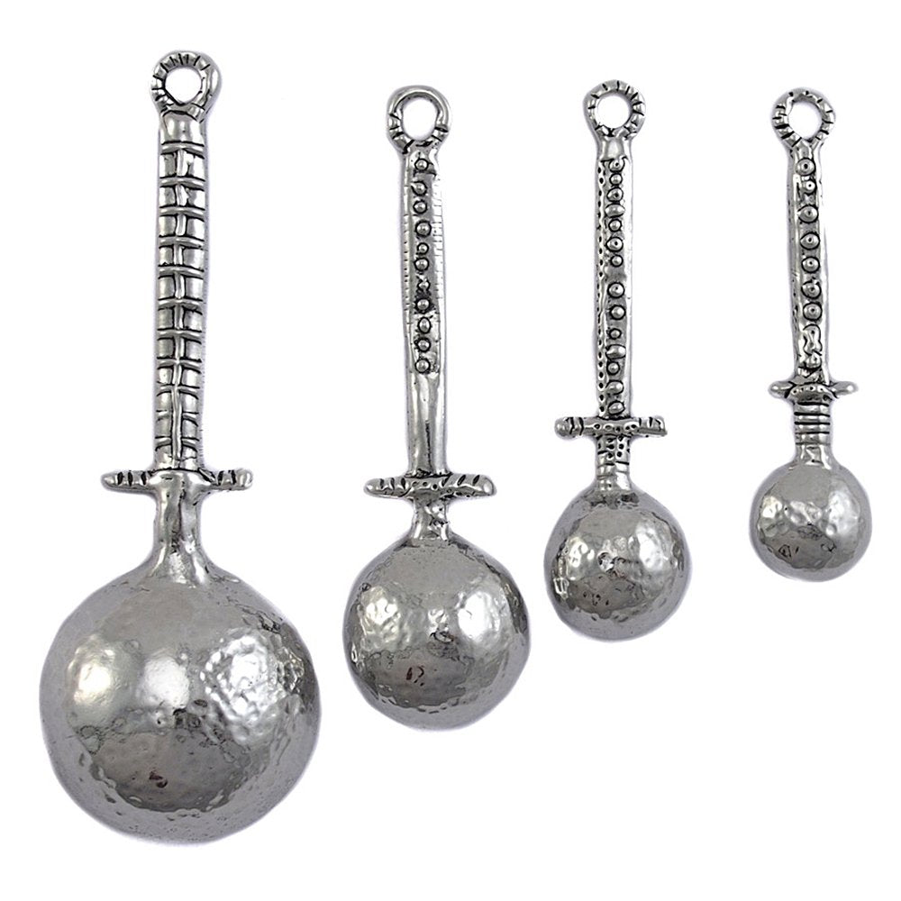 Crosby & Taylor Pewter Measuring Spoons Set with Display Post - Celtic Design