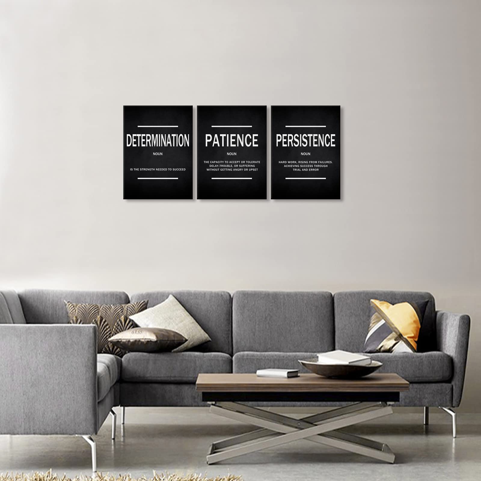 KAWAHONE Inspiration Quotes Wall Art, Motivational Determination Patience Persistence Poster Positive Affirmations Wall Picture