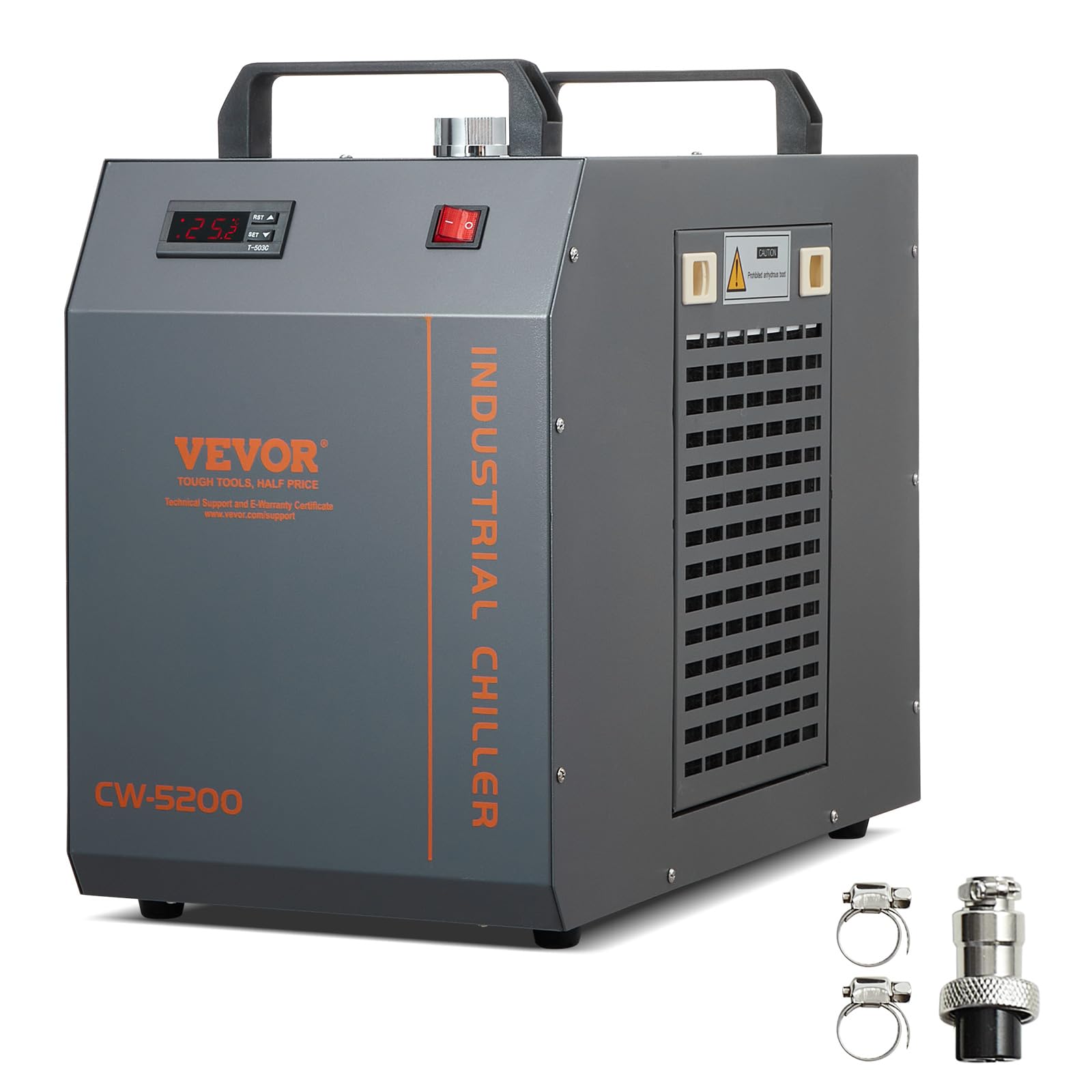 CW-5200 Industrial Water Chiller, 2.28HP 3.43gpm Cooling System with Built-in Compressor 7L Water Tank Capacity for 40w-150w CO2