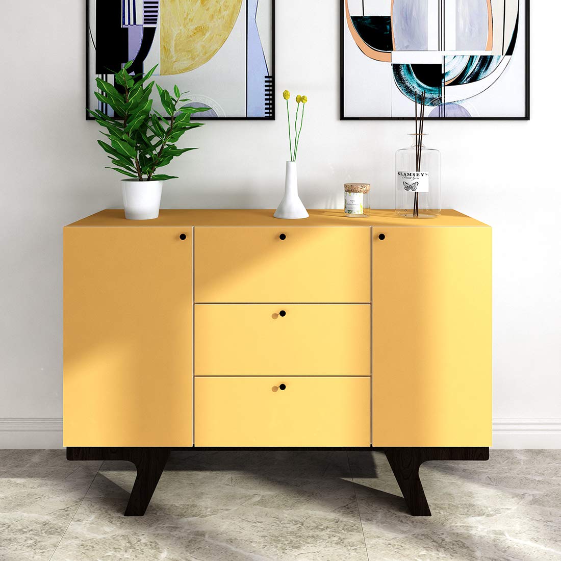 Lacheery Matte Yellow Peel And Stick Modern Wallpaper For Bedroom Bathroom Living Room Walls Removable Wallpaper Solid Color Tex