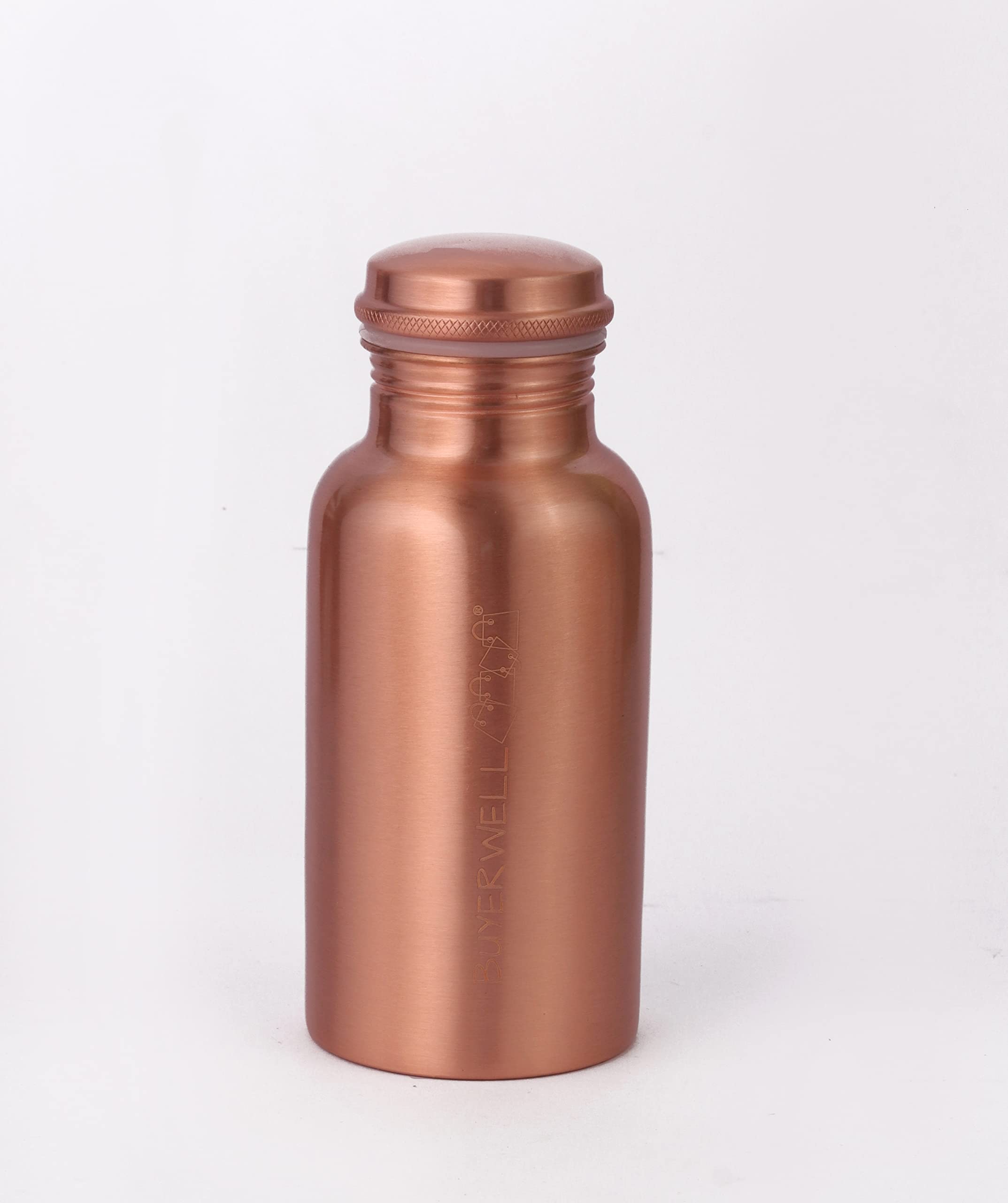 BUYERWELL 100% Pure Copper Water Bottle 17 Oz Bottle with Lid  Ayurvedic Vessel  Copper Water Vessel  Small Leak Proof  Sea