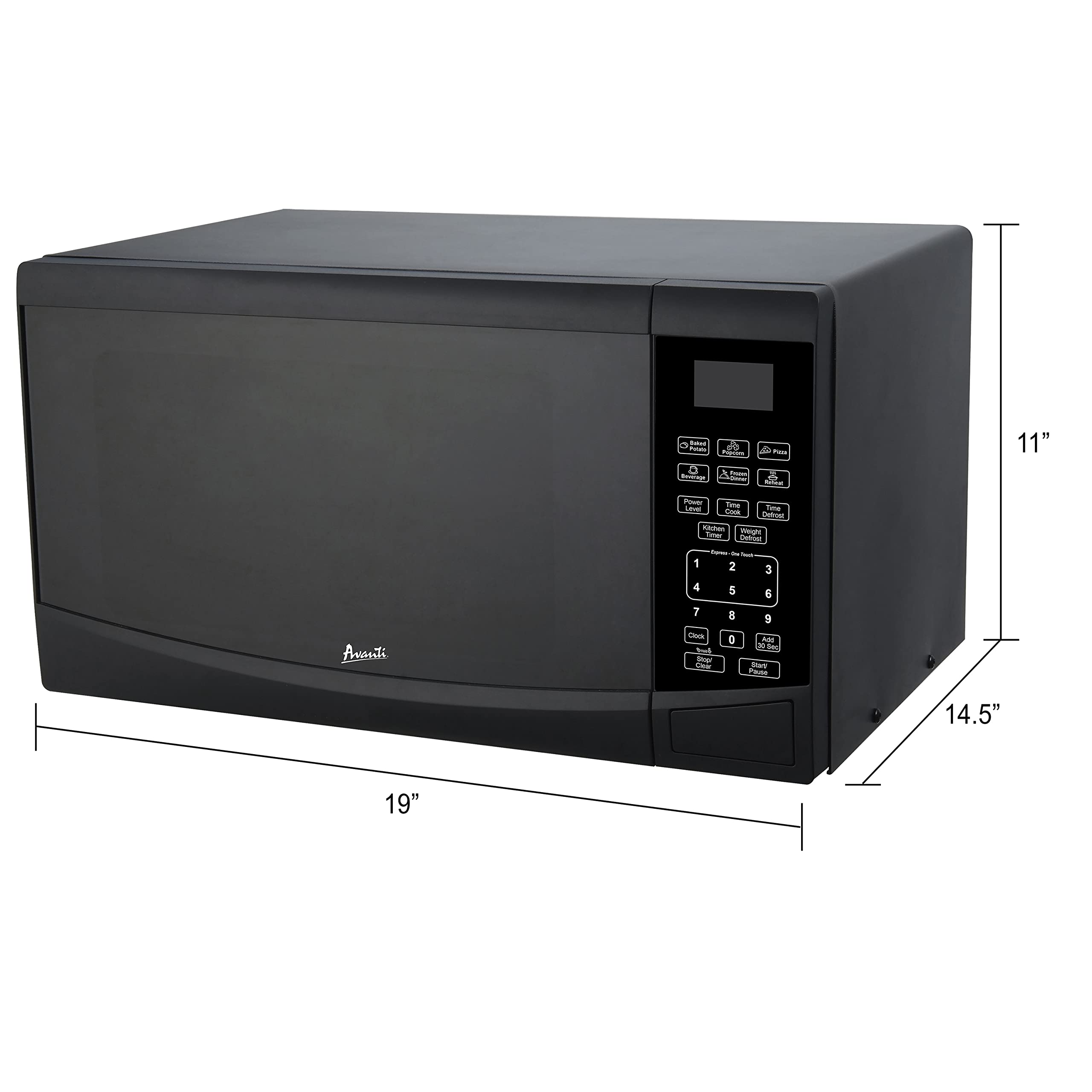 Avanti Mt09V1B Microwave Oven 900-Watts Compact With 10 Power Levels And 6 Pre-Set Cooking Settings, Speed Defrost, Electronic C