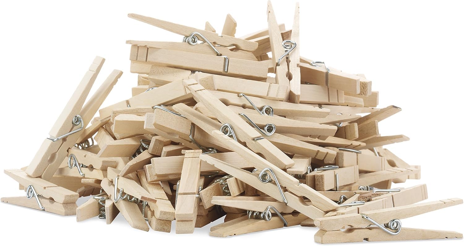 Whitmor Set of 50 Wooden Clothespins  S/50