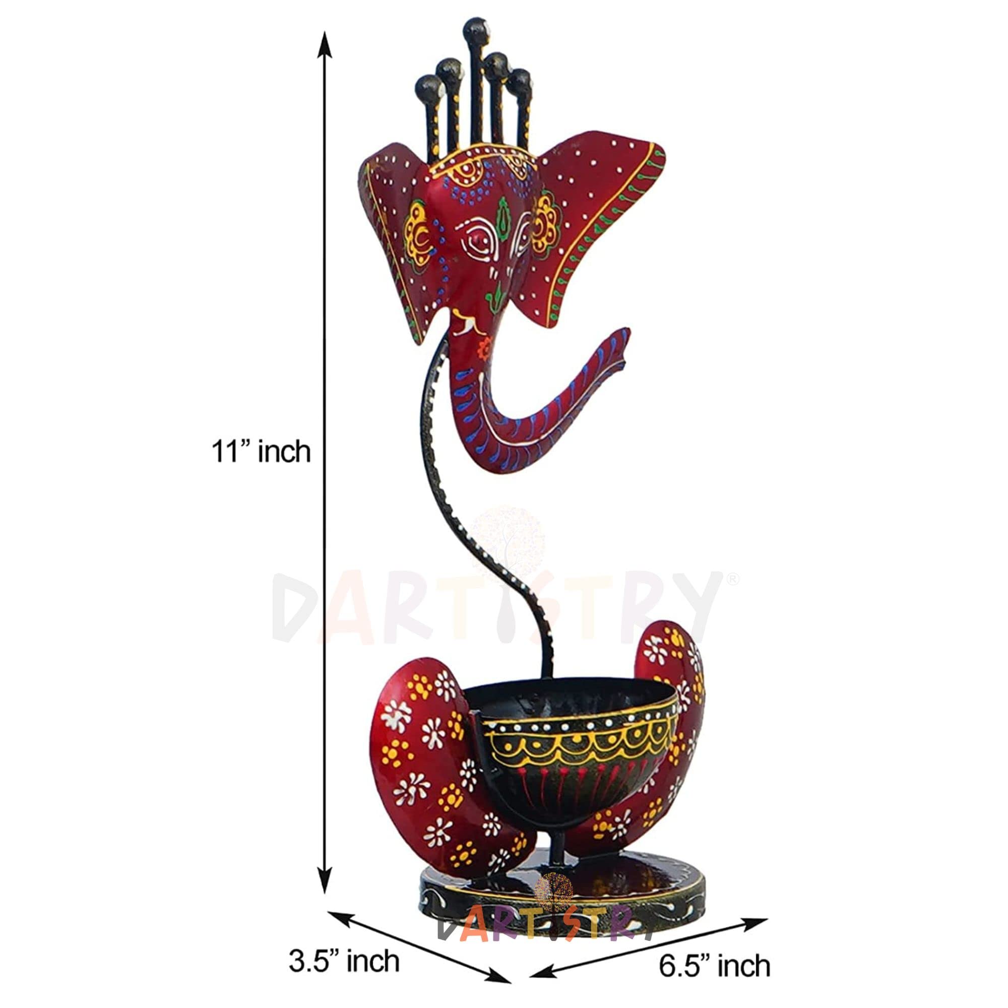 Dartistry Ganpati Diya/Lord Ganesha Deepak/Ganesha Tealight Holder/Showpiece for Home Decor - Decorations Items for Home -Home D