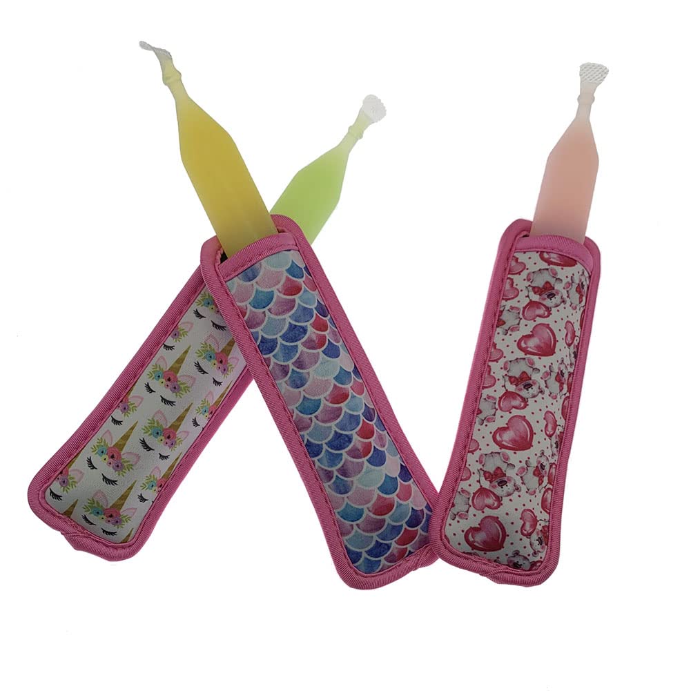 5Pcs Popsicle Holder Bags, Ice Pop Sleeves Reusable Freezer Pop Holders Colorful Ice Pop Holders For Kids