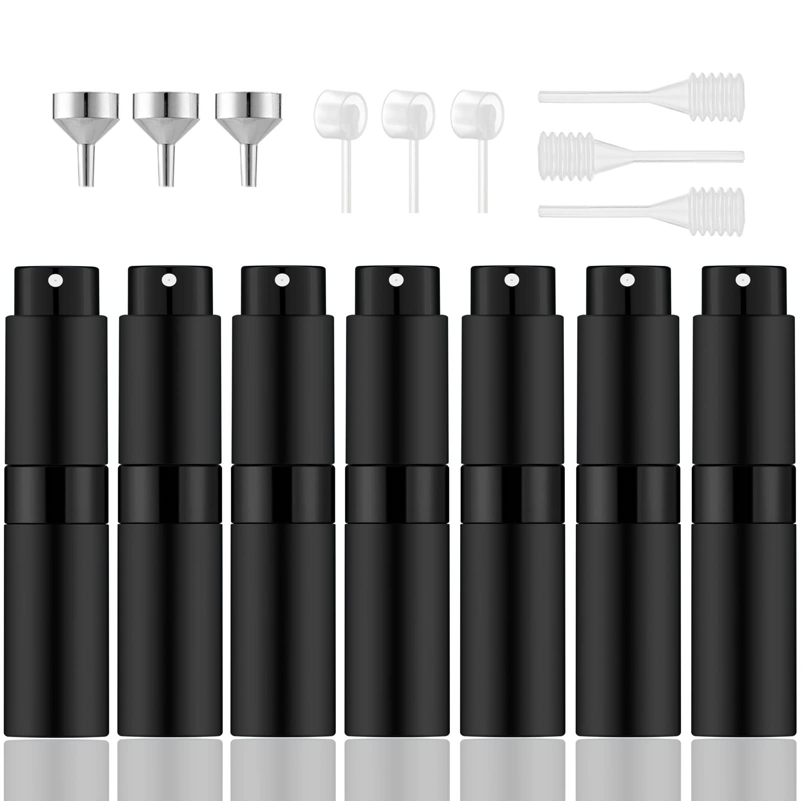 Iron Bill 7 Pcs/8Ml Portable Mini Perfume Atomizer Bottles, Empty Refillable Spray Bottle With 3 Types Of Refill Tools, Pocket T