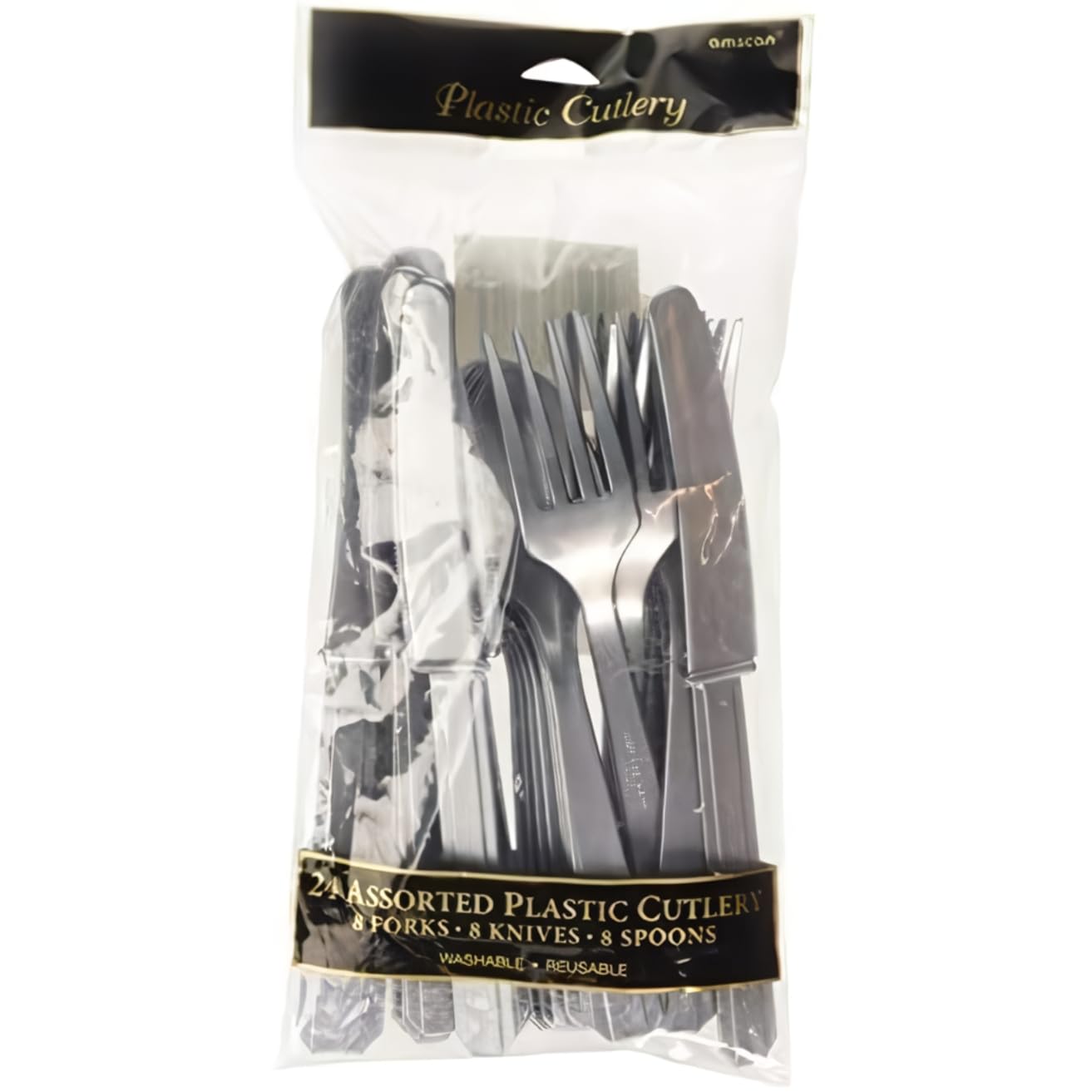 Assorted Silver Plastic Cutlery (Pack Of 24) - Elegant, Durable & Disposable Party Supplies For Every Occasion