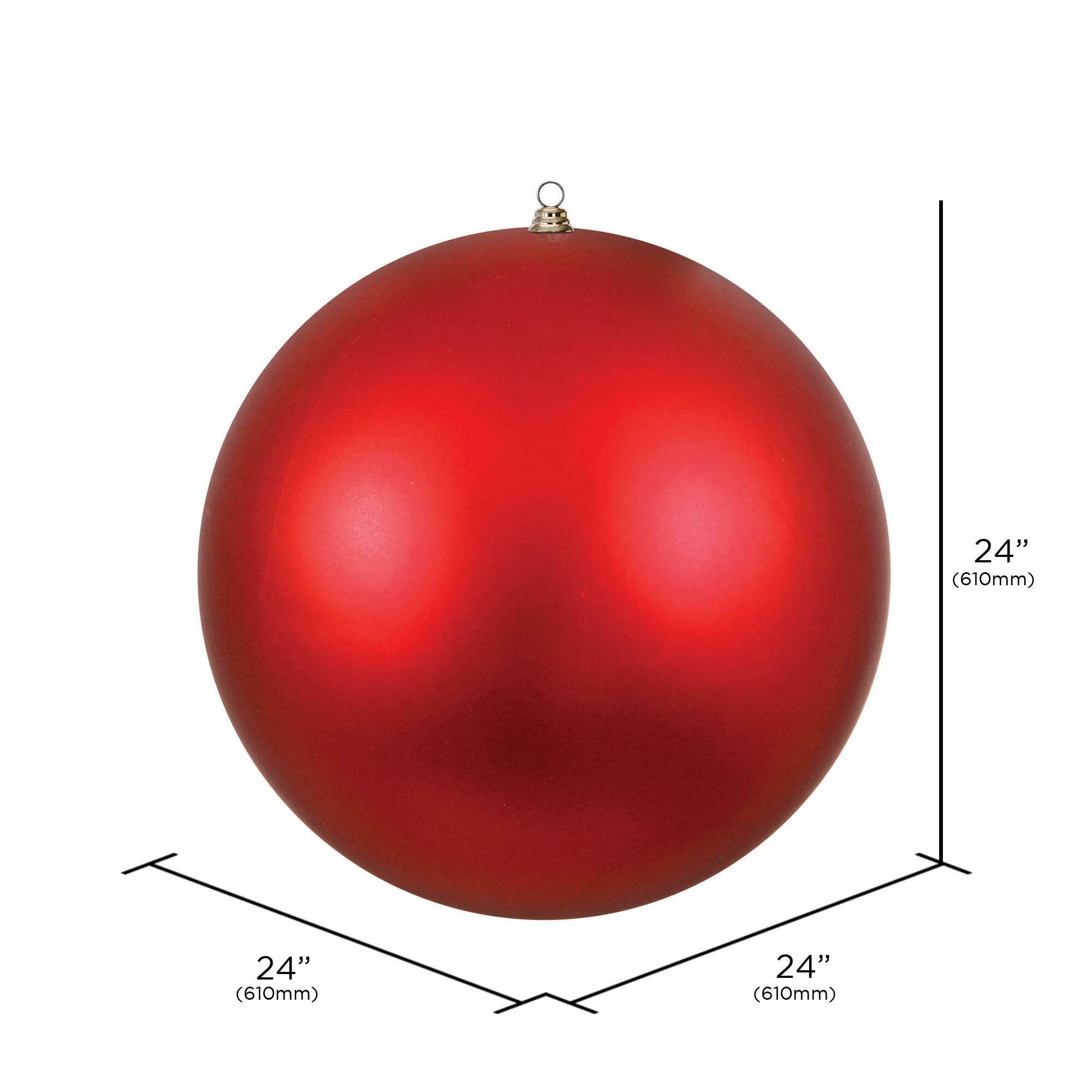 Vickerman 24 Giant Red Matte Ball Christmas Ornament.