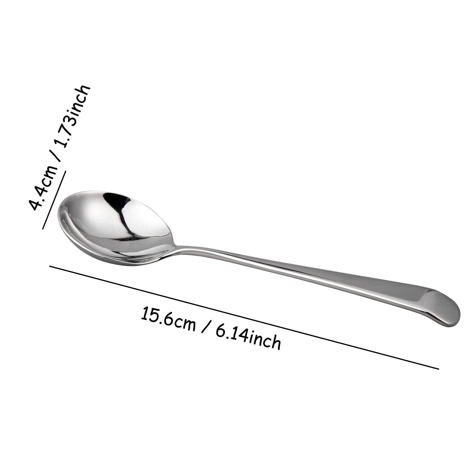Imeea Roud Soup Spoons Sus304 Stainless Steel Small Soup Spoons 6-Inch, Set Of 4