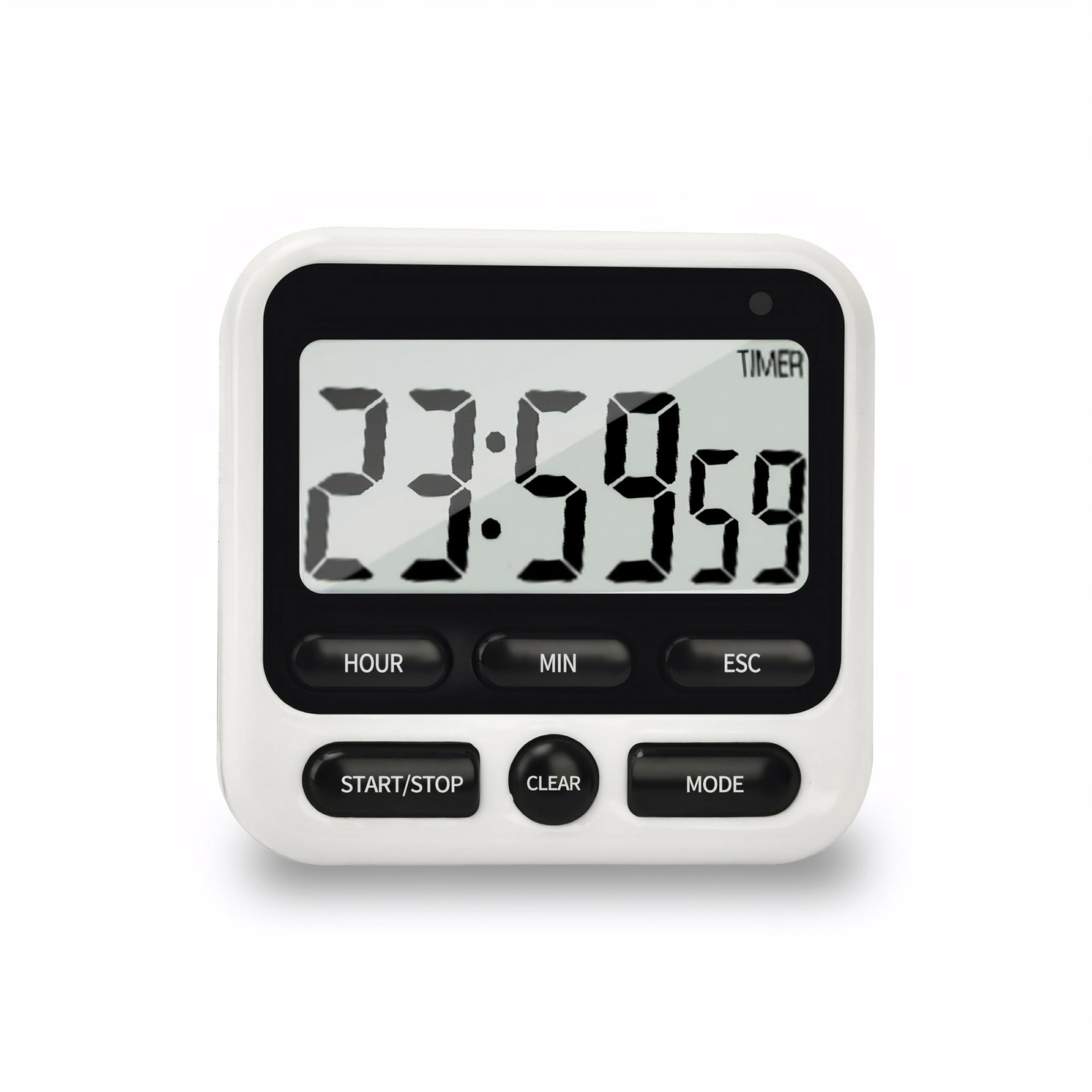 NKOVE Digital Kitchen Timer 24 Hour Clock and Alarm Function with Silent or Alarm Manual Switching Count UP or Down and Memory F